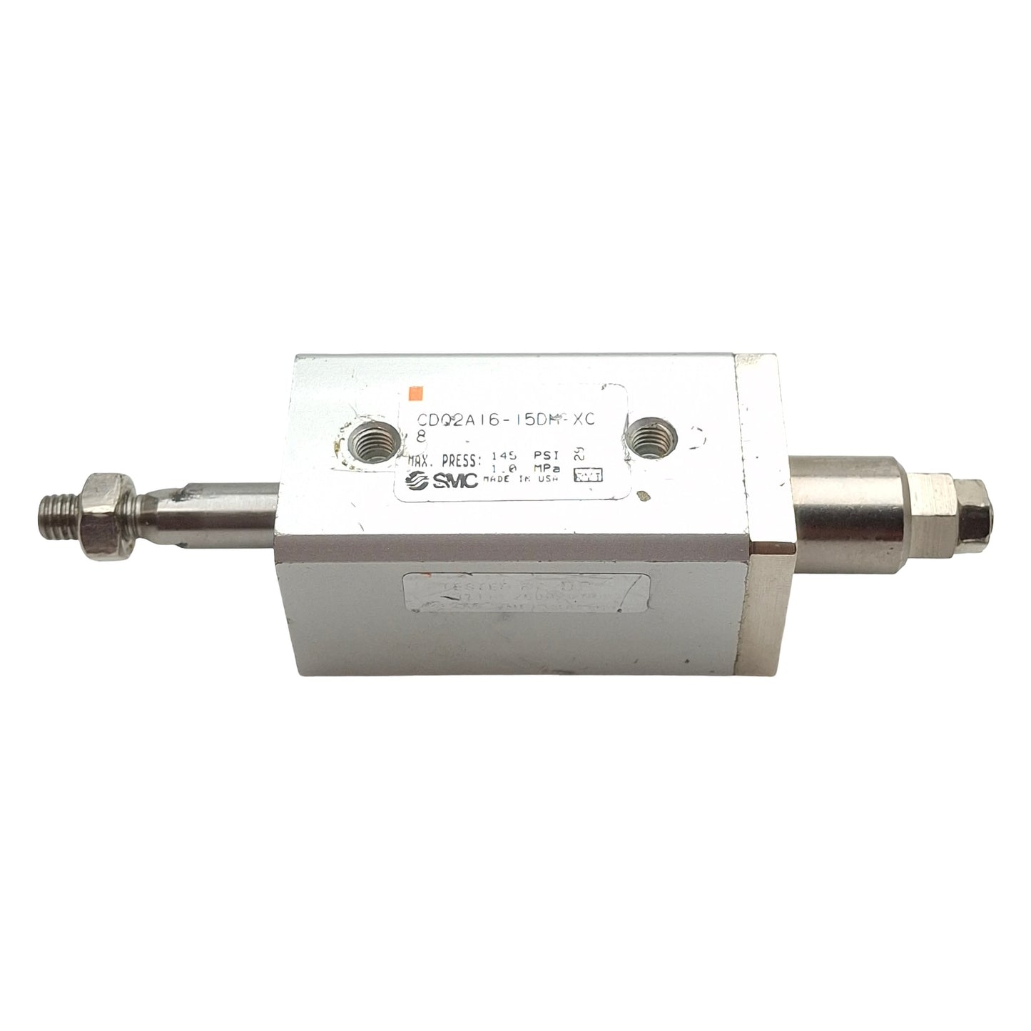 Used SMC CDQ2A16-15DM-XC8 Pneumatic Cylinder, ø16mm Bore, 15mm Stroke, M5x0.8, 1.0MPa