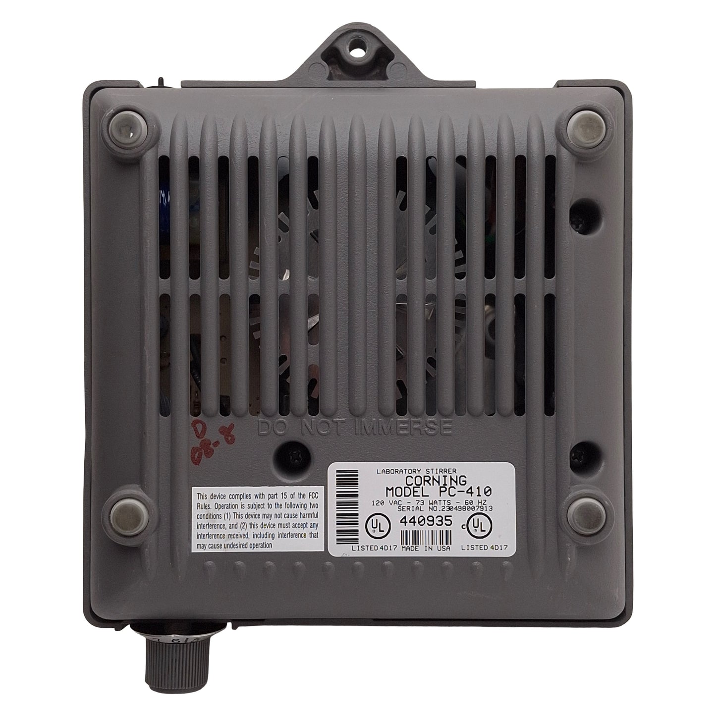 Used Corning PC-410 Magnetic Stirrer, 1-Position, 60-1100rpm, 5in x 7in Table, 120VAC