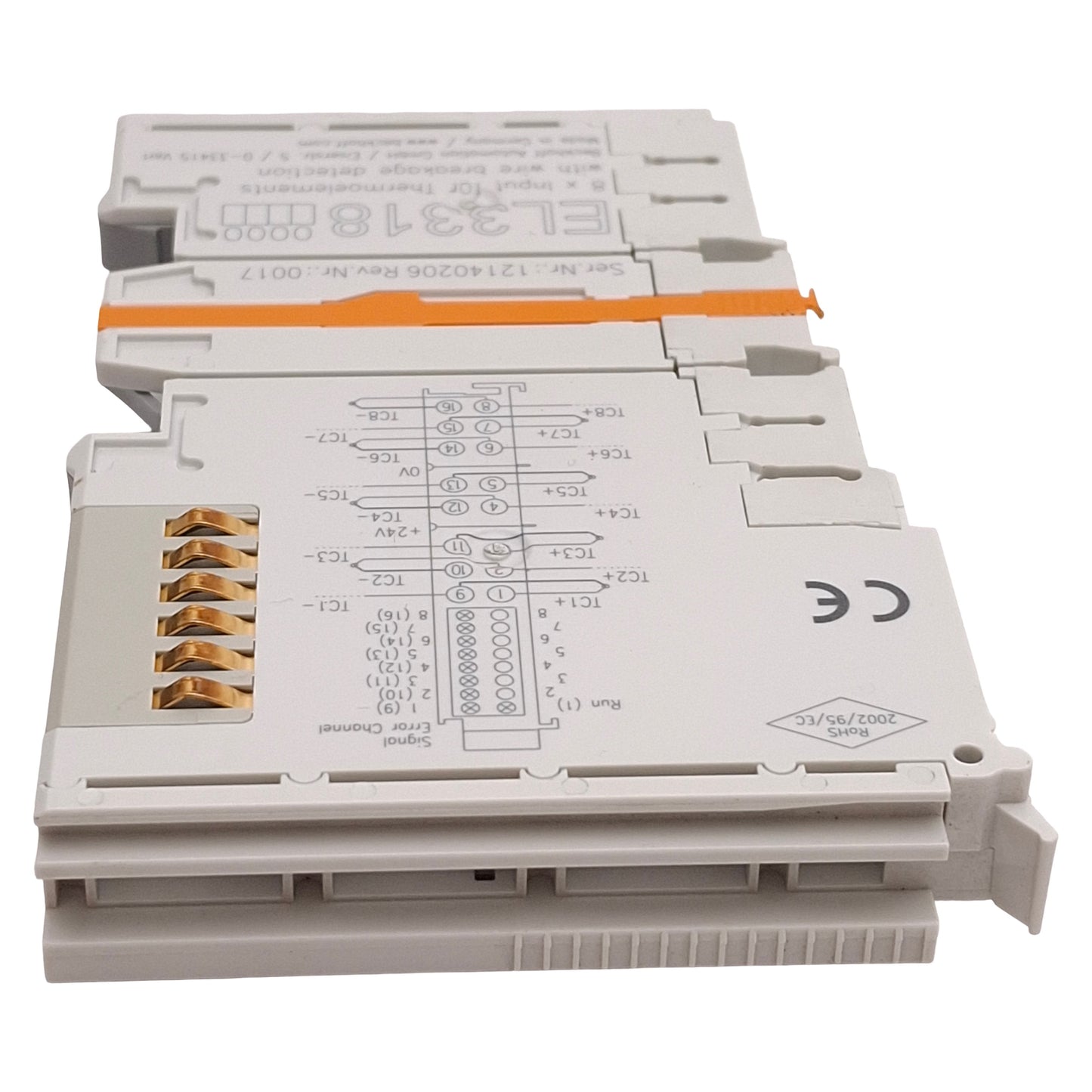 Used Beckhoff EL3318 EtherCAT Terminal, 8-Channel Analog Input, Thermocouple, 16-bit