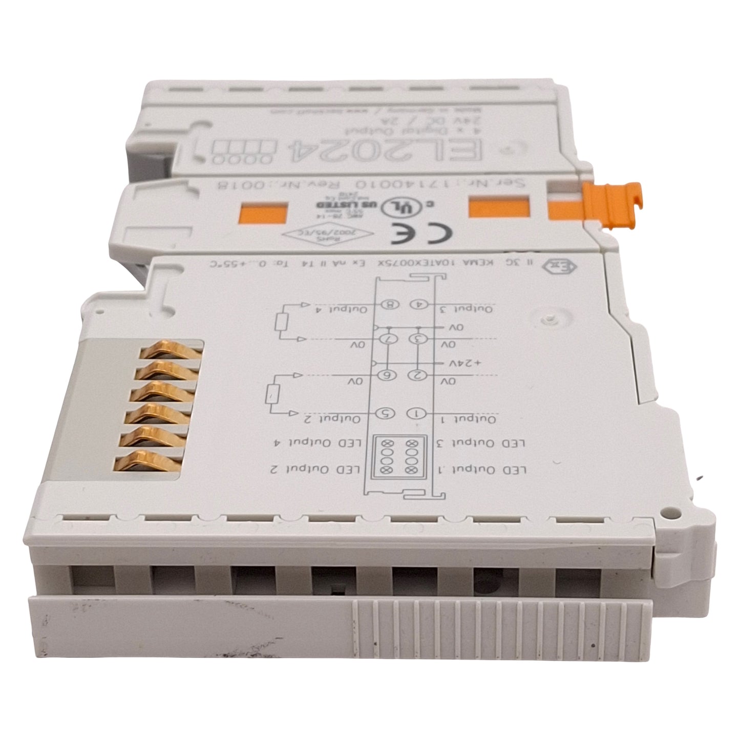 Used Beckhoff EL2024 EtherCAT Terminal, 4-Channel Digital Outputs, 24VDC 2A