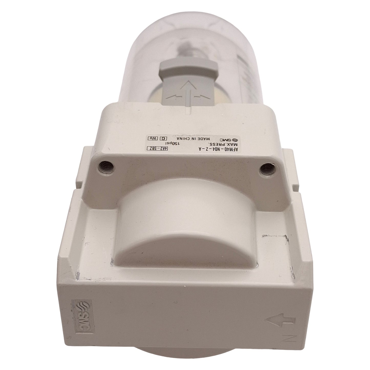 Used SMC AFM40-N04-Z-A Mist Separator, 0.3µm Filtration, 0.8ppm, 150psi, 1/2in NPT