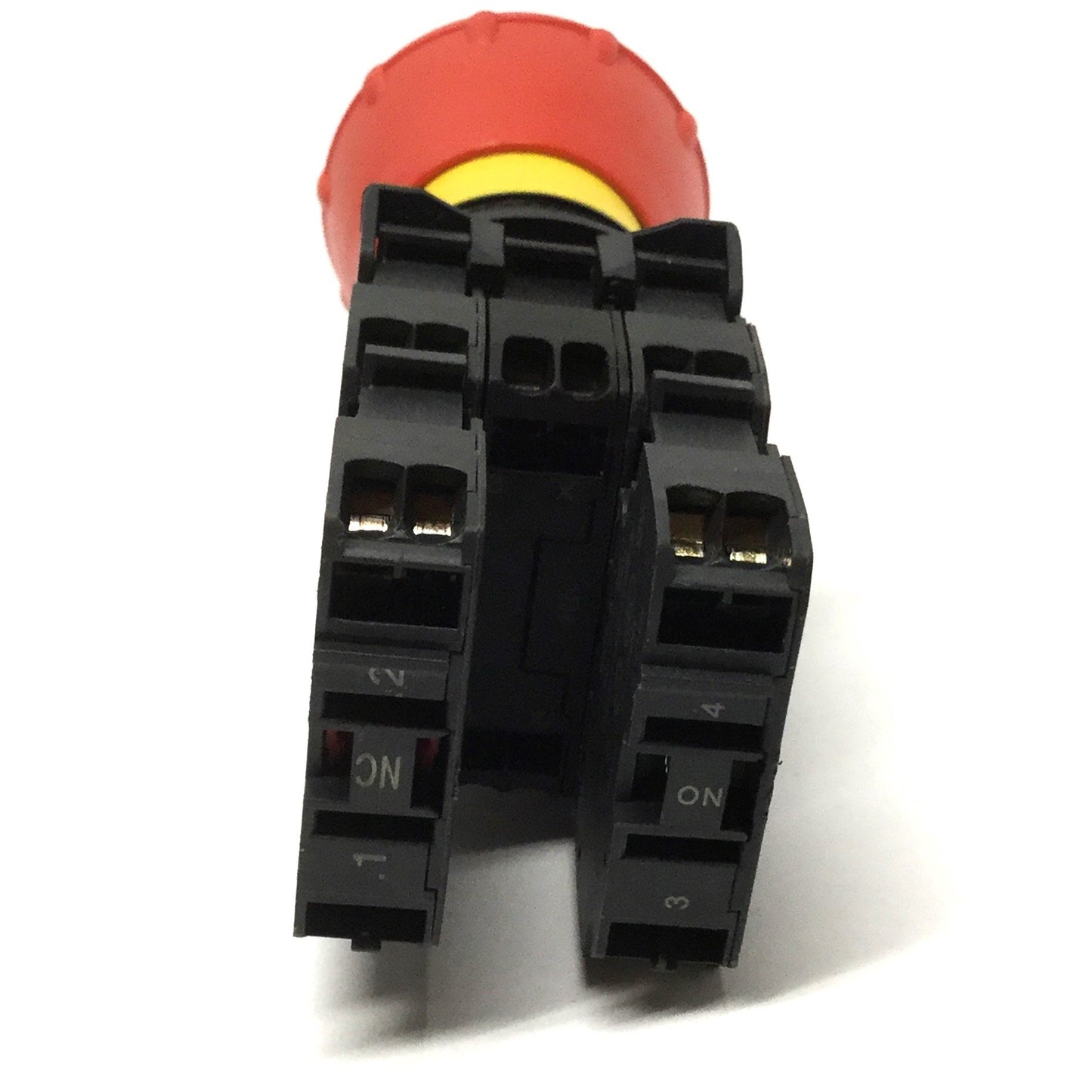 Used Allen Bradley 800FP-LMT44 Illuminated E-Stop LED Pushbutton 2NO-2NC, 120VAC Lamp