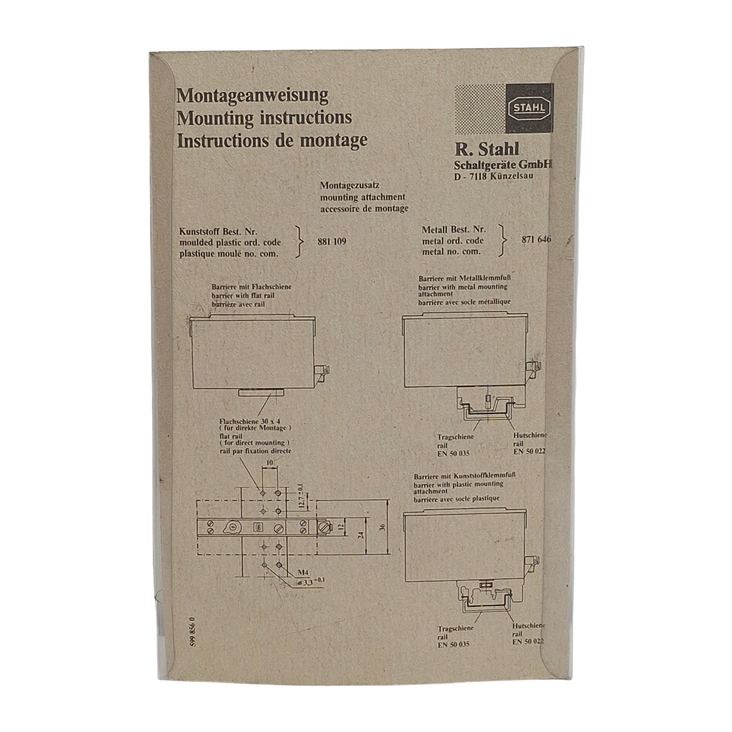 New Stahl 9001/01.126-150-00 Single-Channel Safety Barrier, 250V Max, +8V In, 100mA