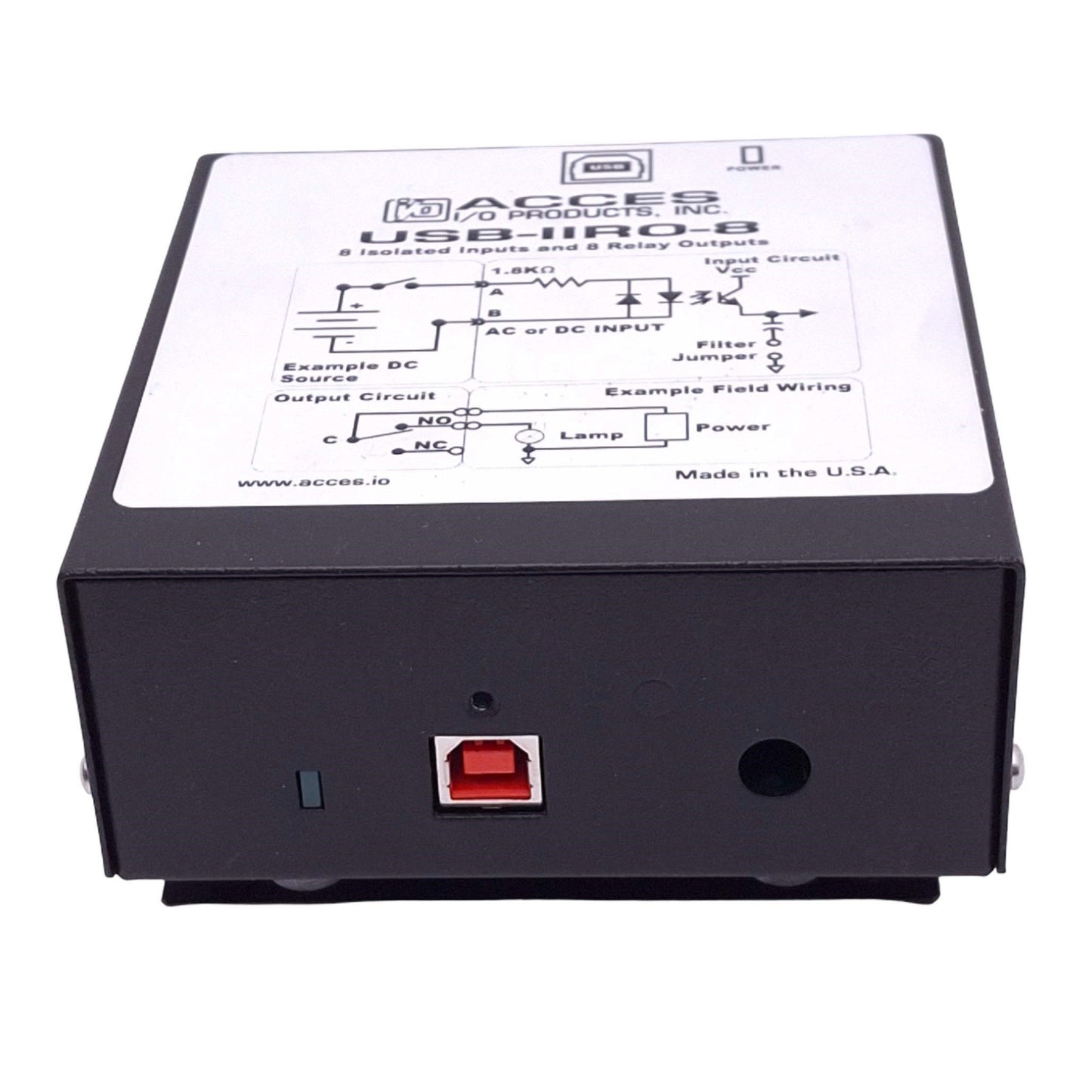 Used Acces I/O Products USB-IIRO-8 I/O Module, 8 Isolated Input, 8 Relay Out, USB-B