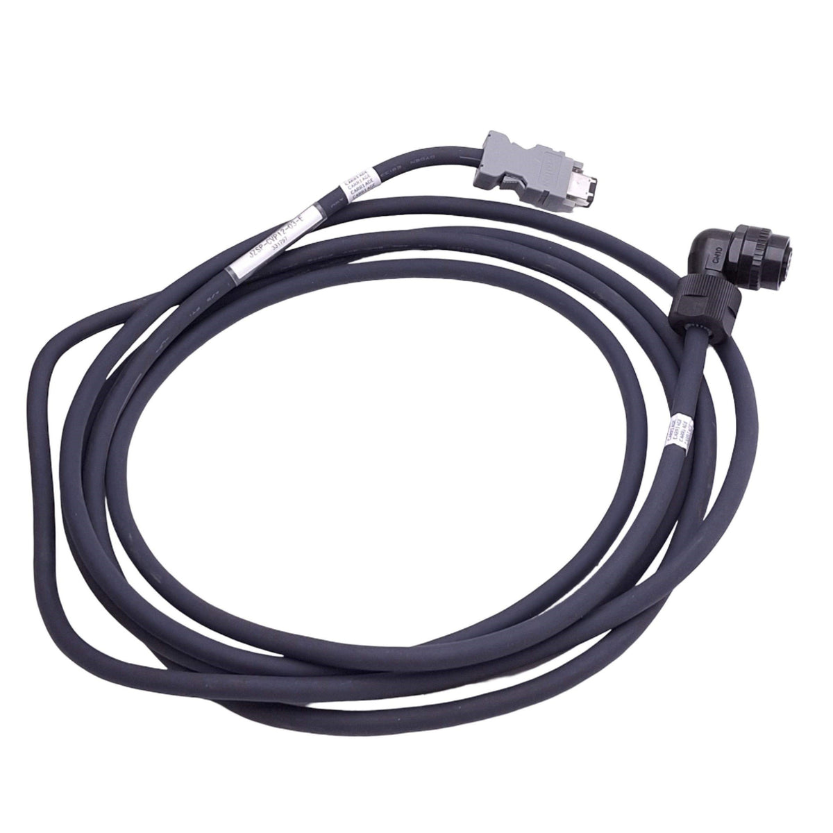 Used Yaskawa JZSP-CVP12-03-E Servo Motor Encoder Cable, FireWire to 10-Pin, 3m