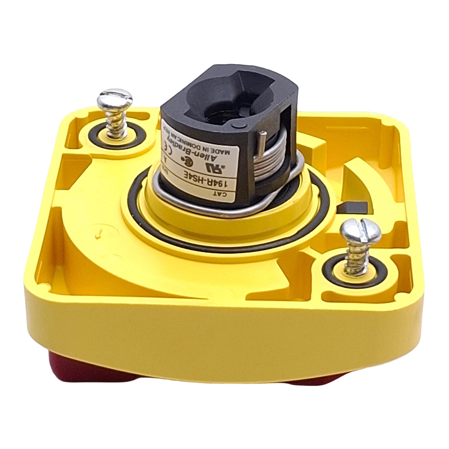 New – Open box Allen Bradley 194R-HS4E Disconnect Switch Handle, Red/Yellow, 90° 2-Position