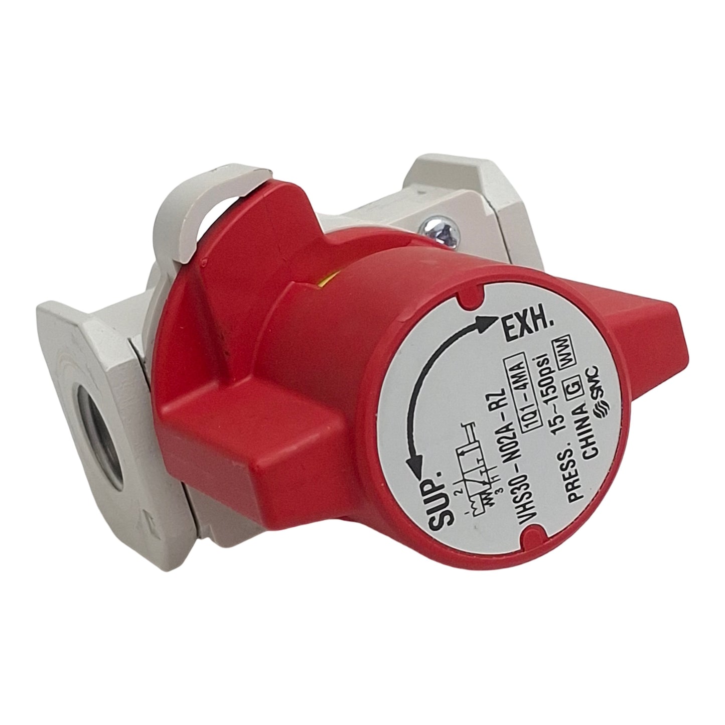 Used SMC VHS30-N02A-RZ Action Relief Valve, 15-125psi, 1.7Cv, 1/4in NPT, 90° Turn