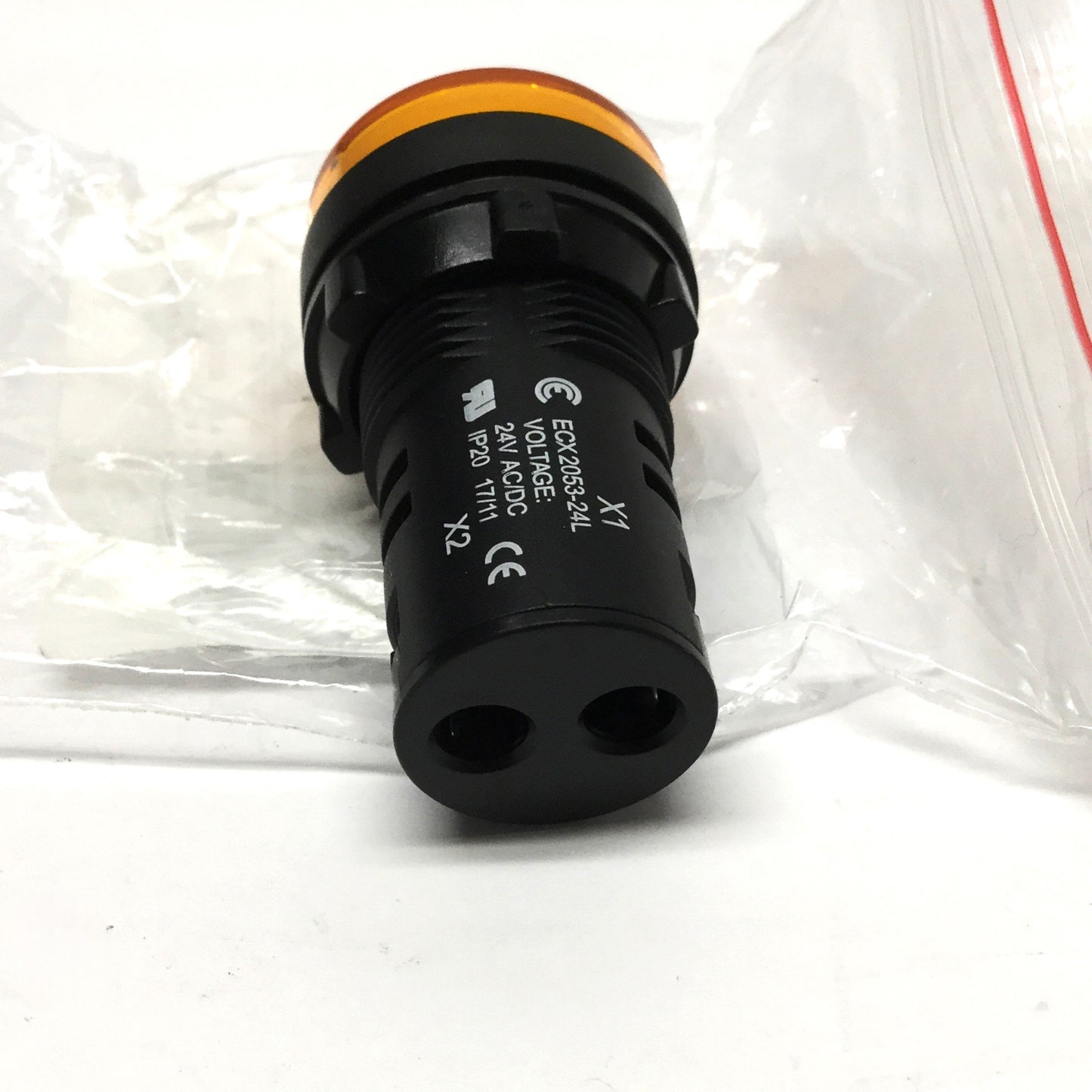 New Lot of 2 Automation Direct ECX2053-24L LED Indicating Light, Yellow, 30mm, 24V