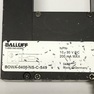 Used Balluff BOW A-0408-NS-C-S49 Optical Window Area Sensor, 40 x 80mm, 10-30VDC, NPN