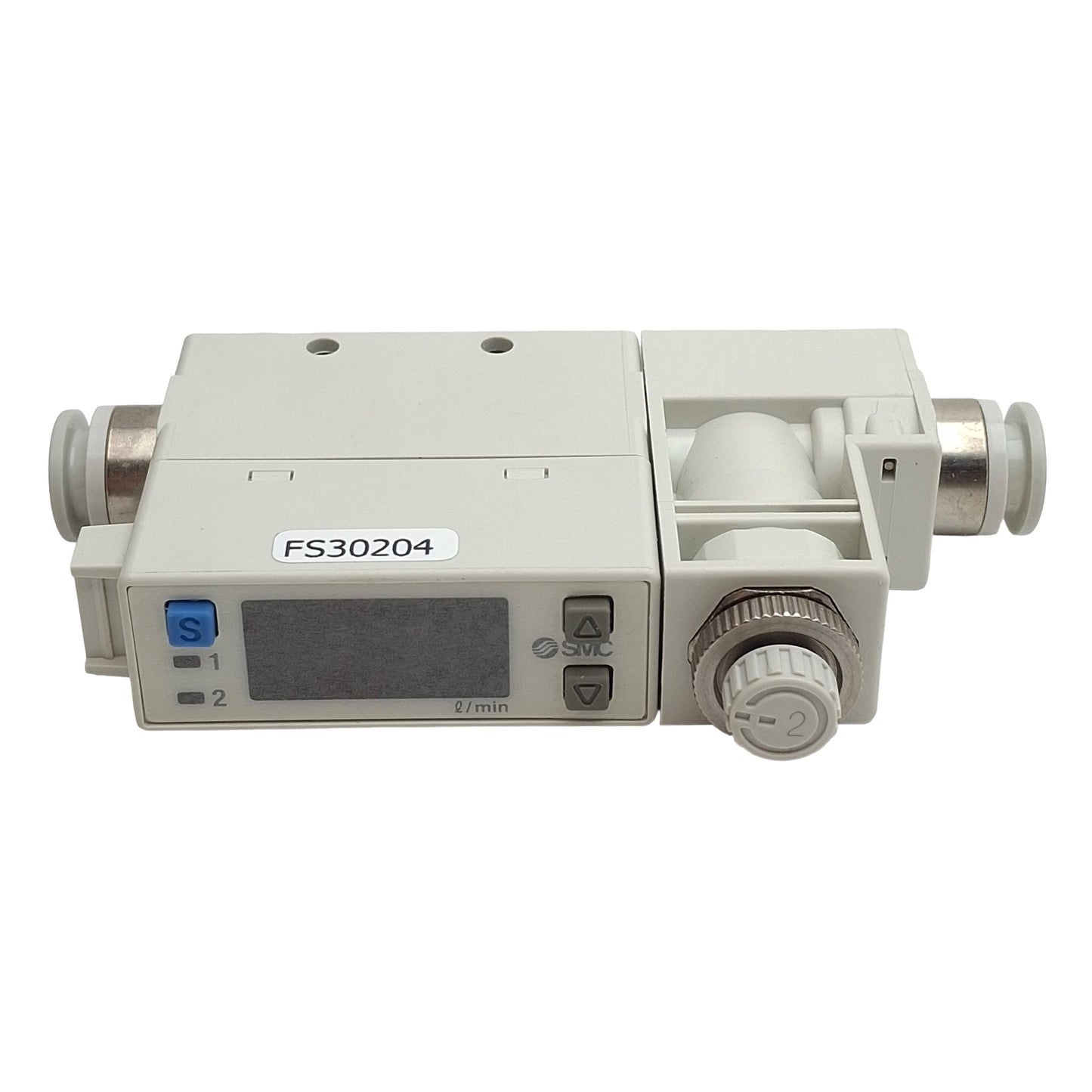 Used SMC PFM725S-C8-B Digital Flow Switch PNP 80mA, 24VDC, 0.5~25L/min 0.75MPa, ø5/16