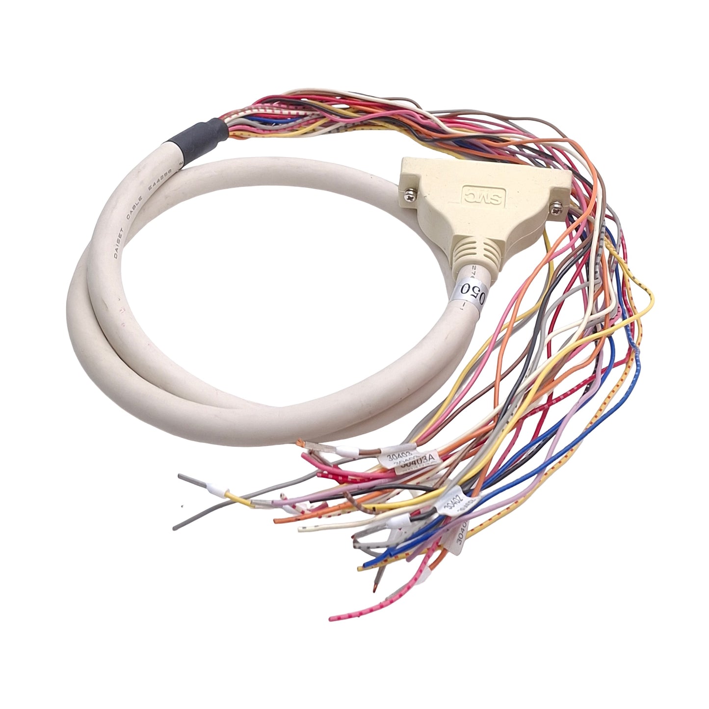 Used SMC AXT100-DS25-005 SV Series Manifold Cable, DB25 to Flying Leads, 0.5m Long