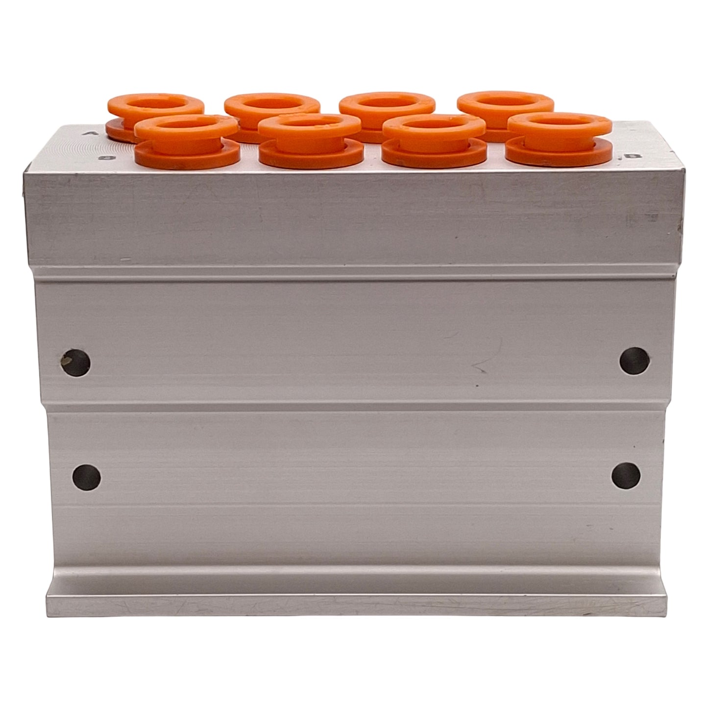 Used SMC SS5Y7-42-04-N11N Aluminum Pneumatic Manifold, 4-Station, ø3/8in One-Touch