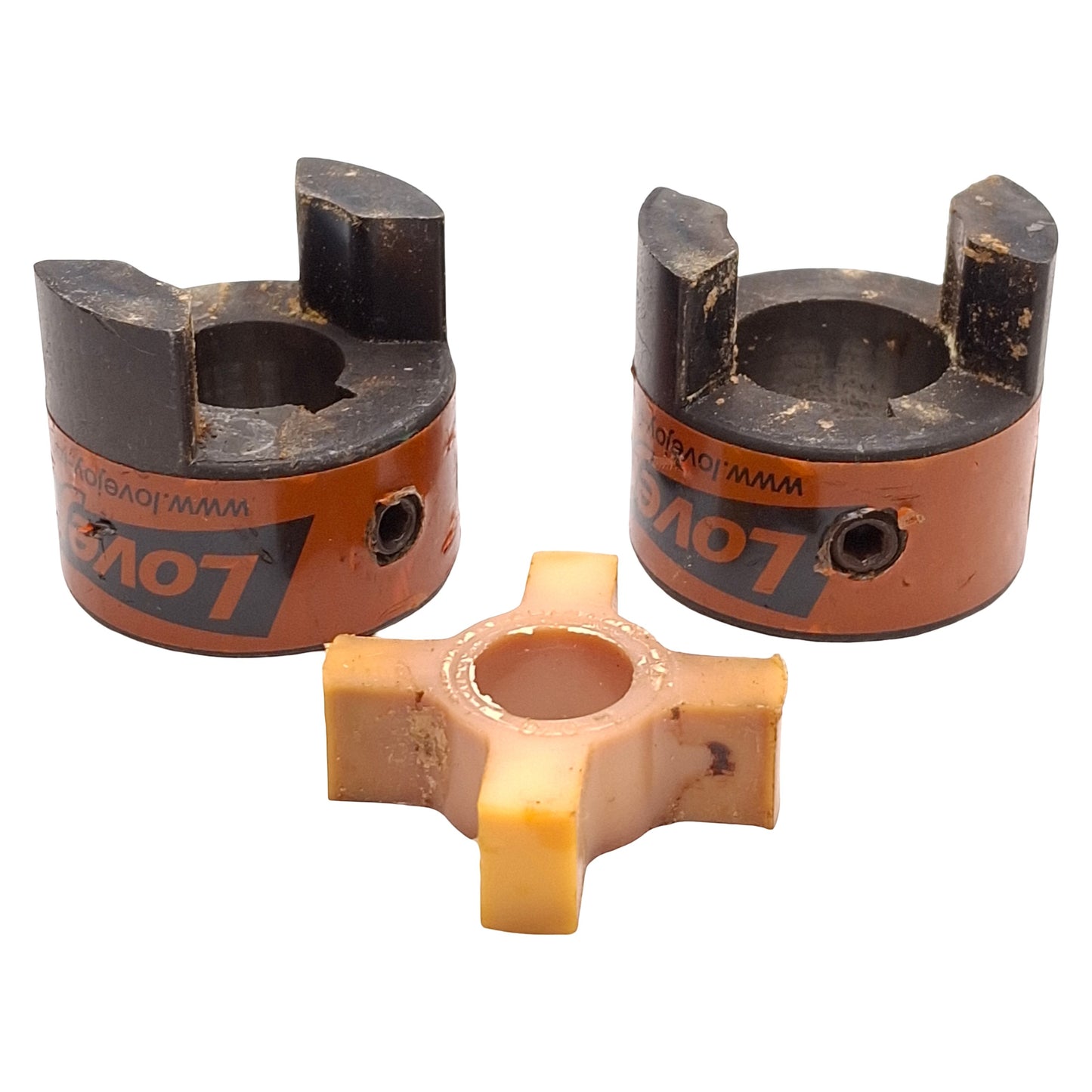 Used Lovejoy 685144 10426 10424 L-070 Steel Jaw Coupling, ø3/4in & ø5/8in Bores