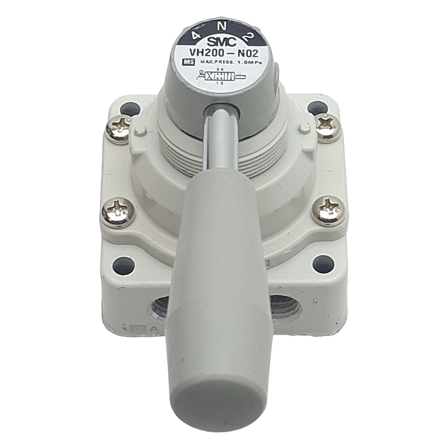 Used SMC VH200-N02 Hand Valve, 3-Position Closed Center, 1/4in NPT, 1.0MPa Max