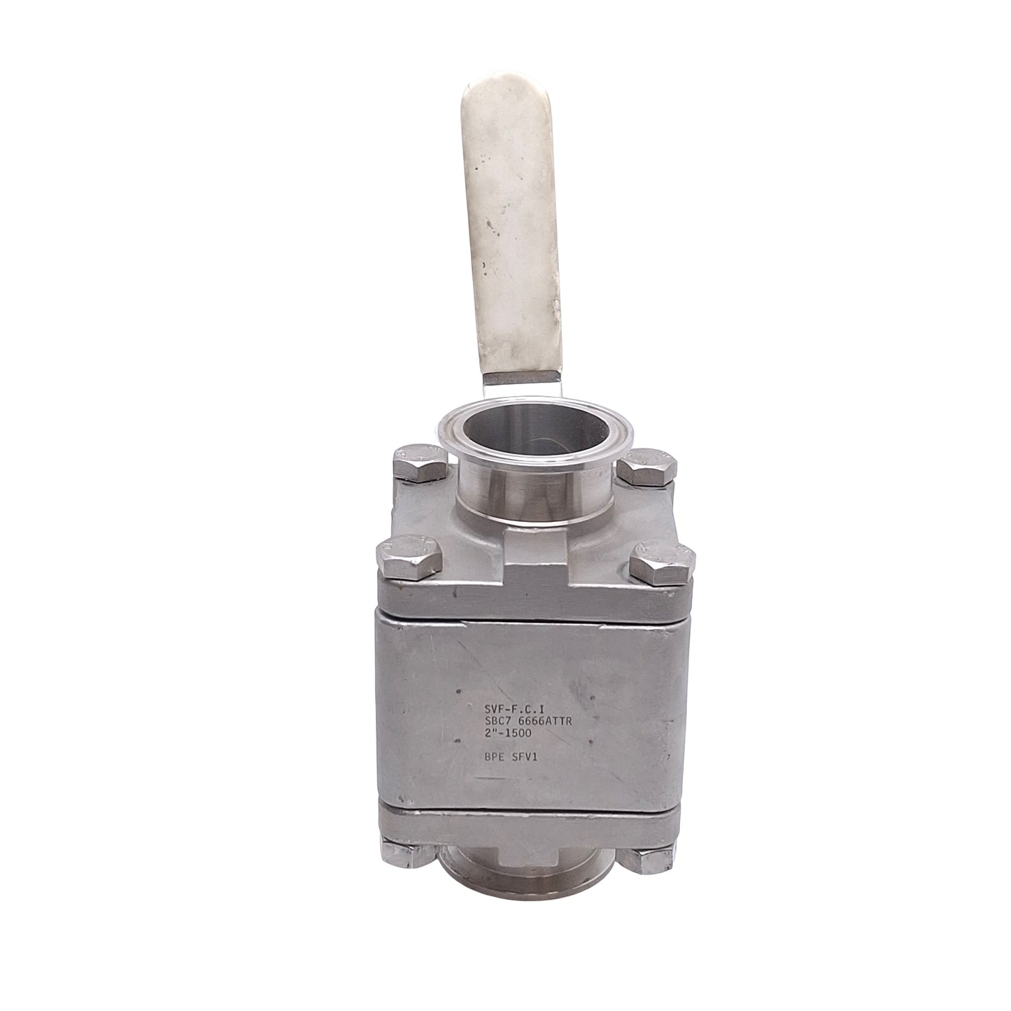 Used SVF Flow Controls SBC7 6666ATTR 2"-1500 Stainless Steel Ball Valve, 2in Triclamp