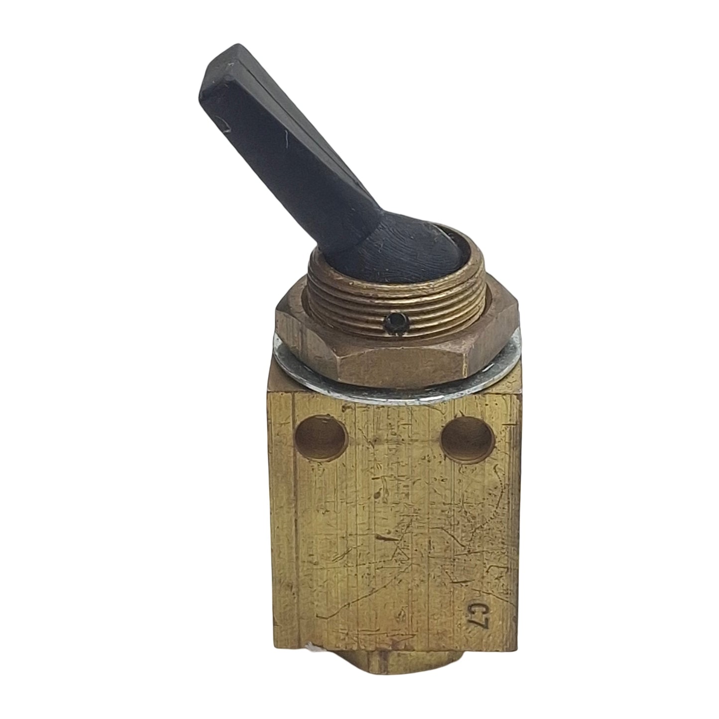 Used Clippard TV-4DMP Brass Toggle Valve, 4-Way 3-Port, 1/8in NPT, 150psi, 125l/min