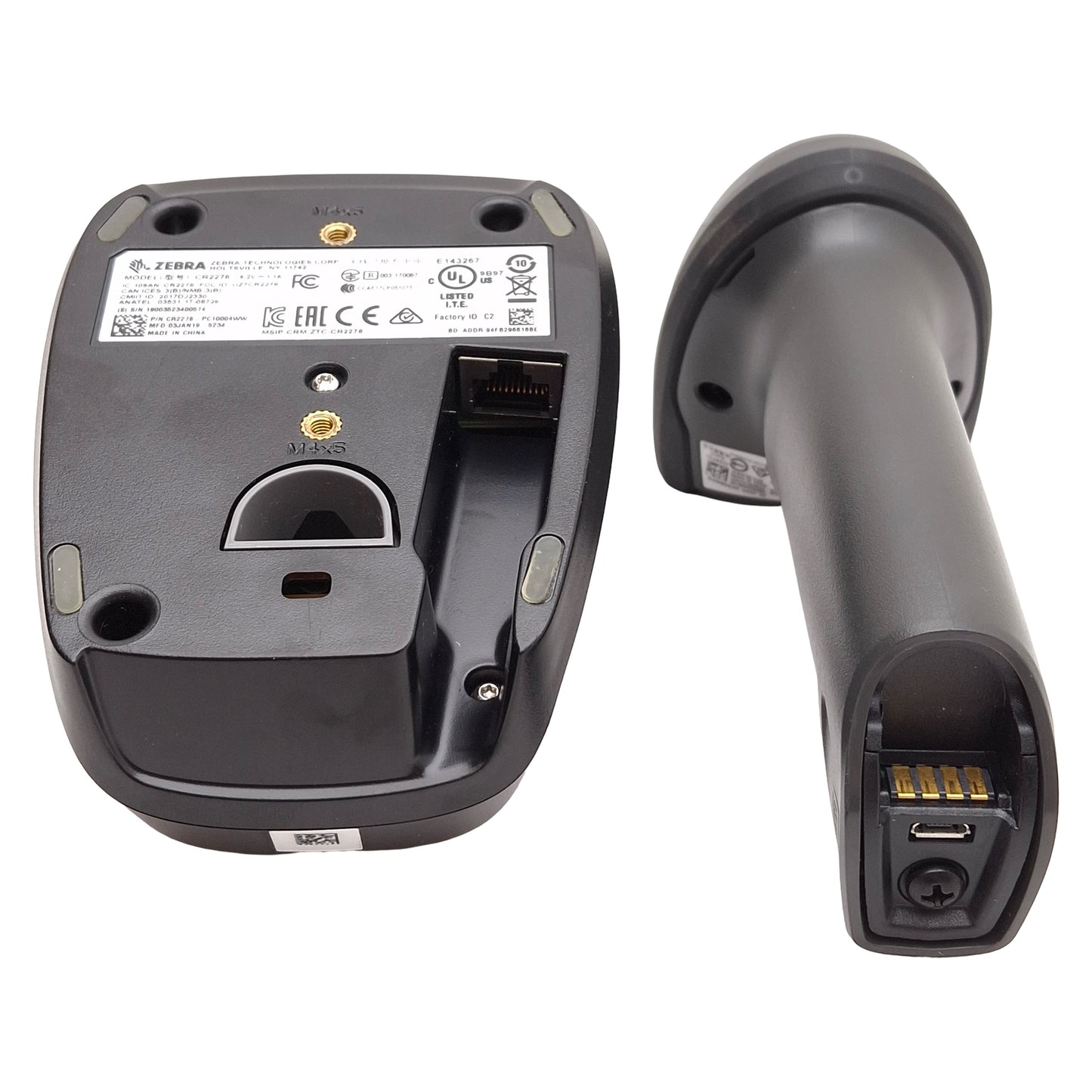Used Zebra DS2278-SR00007ZZWW Barcode Scanner w/ Cradle, 1D/2D Codes, Wireless