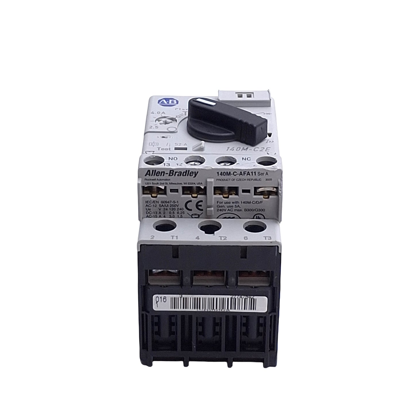 Used Allen Bradley 140M-C2E-B40 Motor Protection Circuit Breaker, 3-P, 2.5-4.0A, 600V