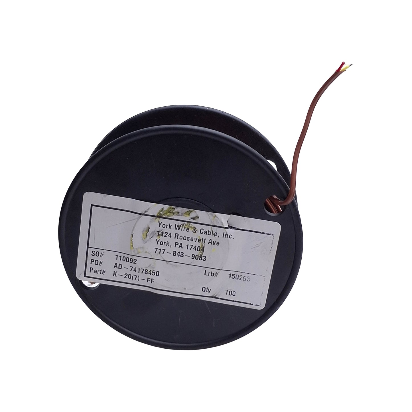 New – Open box York Wire & Cable K-20(7)-FF Thermocouple Extension Wire, 100ft Length, 18ga Str
