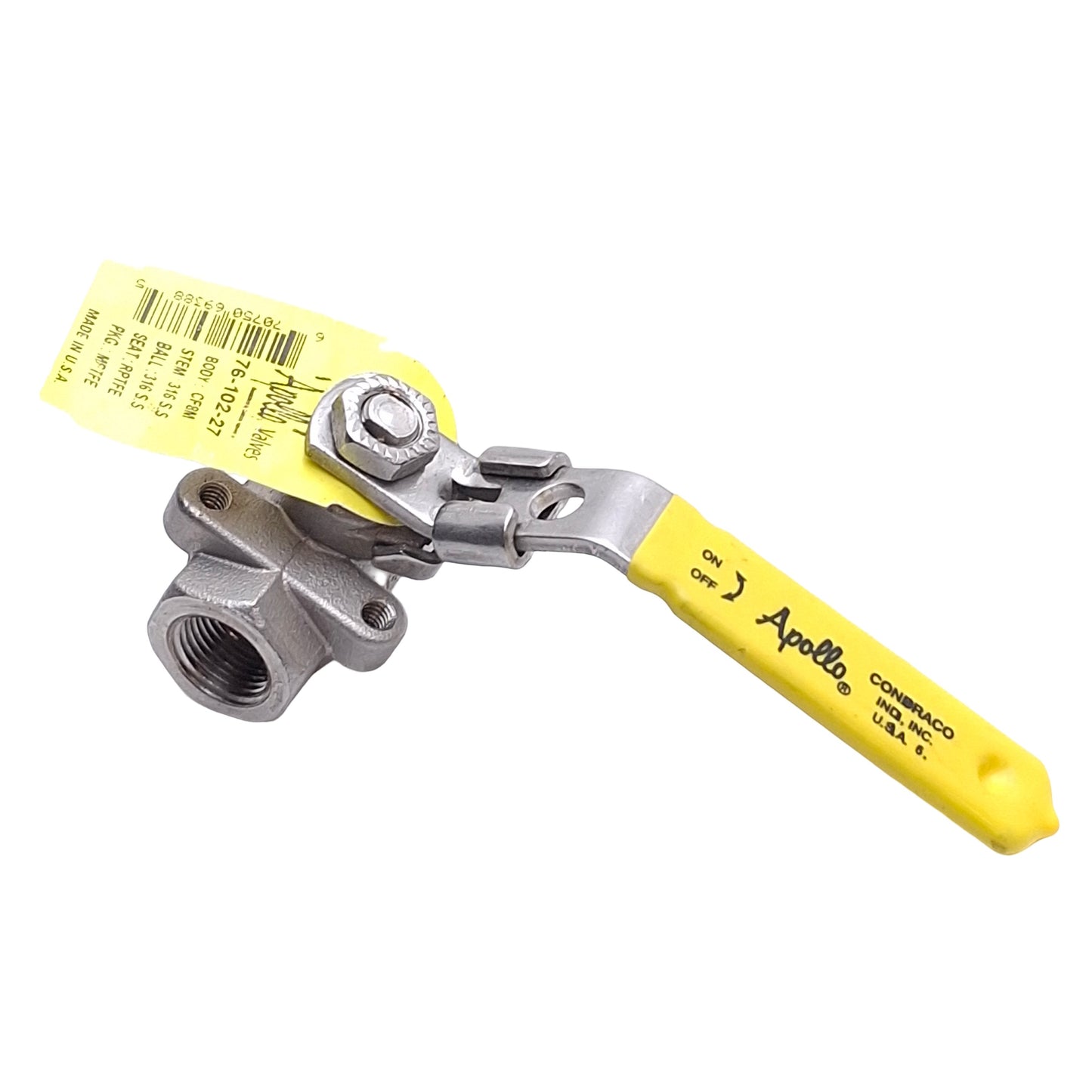 Used Apollo 76-102-27 Manual Ball Valve, Stainless Steel, 3/8in NPT Female, 150psi