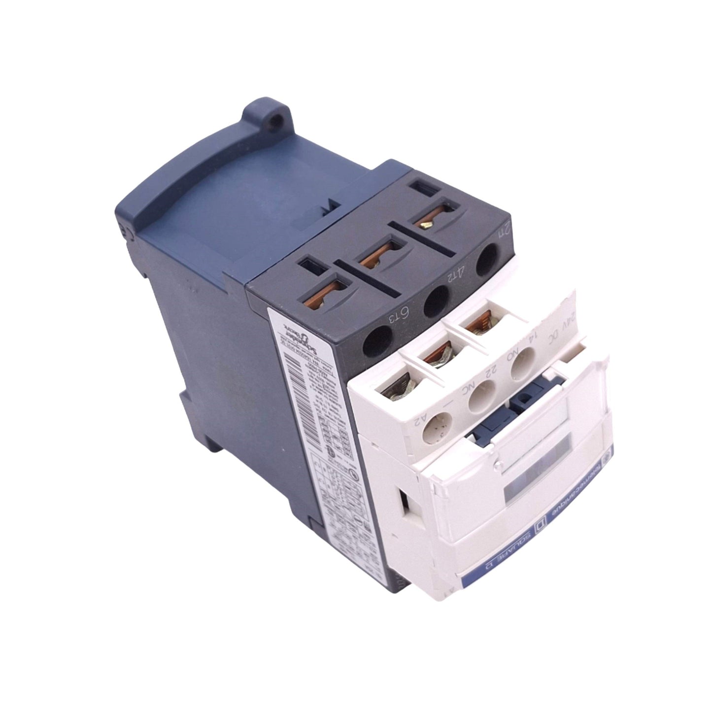 Used Telemecanique LC1D09BD Contactor, 3PST-NO + 1NO 1NC Aux, 5HP Max, 24VDC Coil