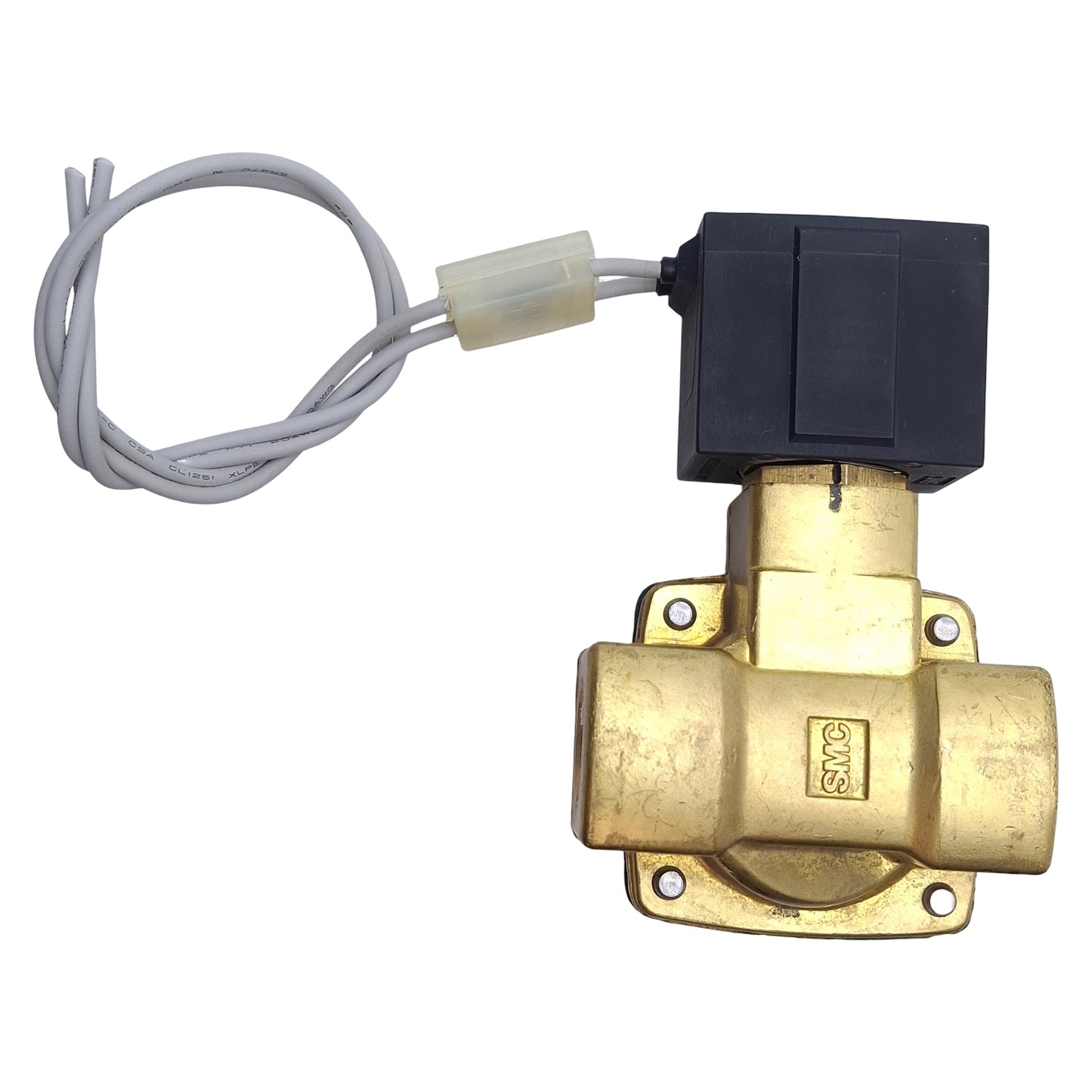 Used SMC VXD2140 Solenoid Valve 15mm Oriface, 1/2" NPT Ports,110/120VAC Coil