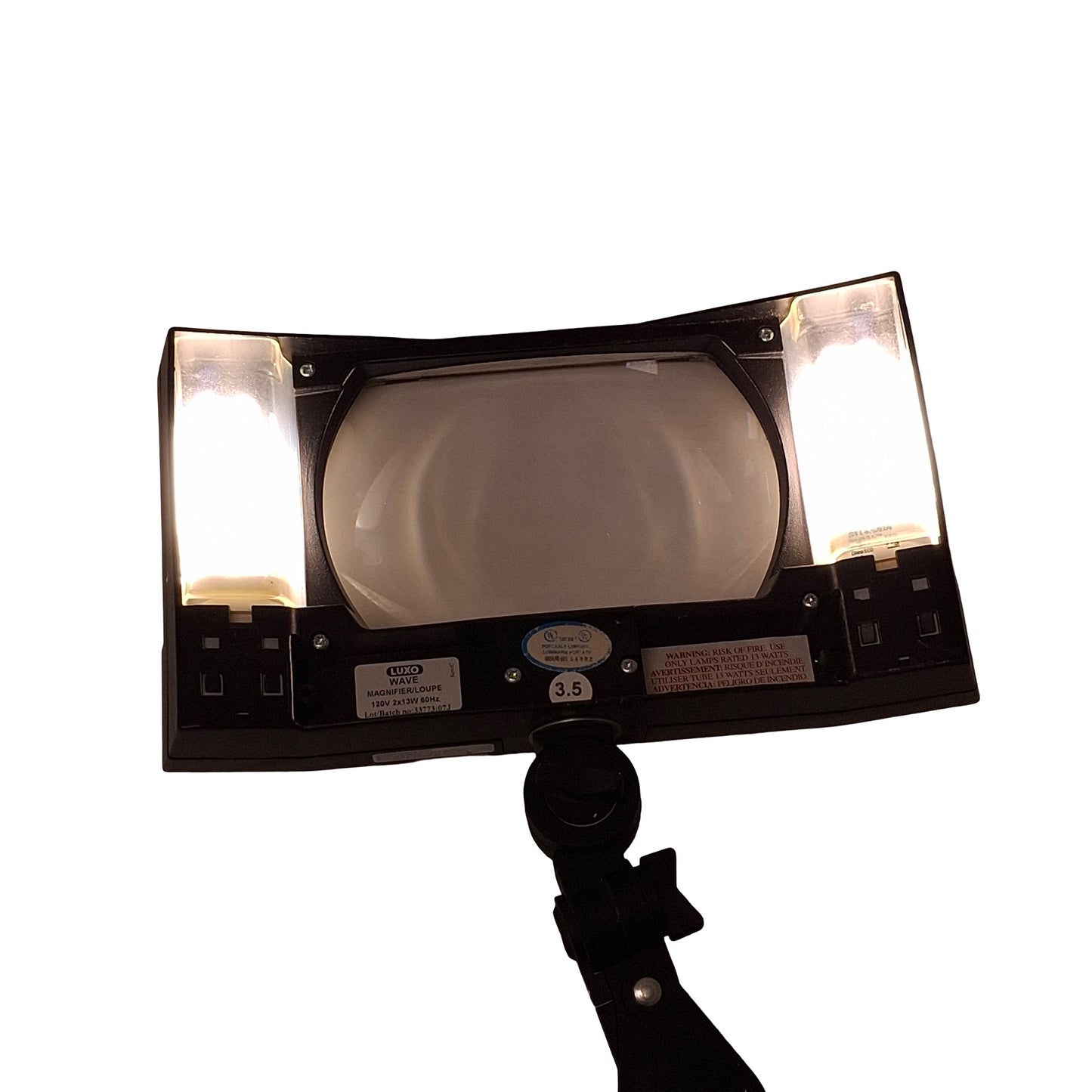 Used Luxo Wave 2x13W ESD Fluorescent Magnifier Loupe, 3.5Diopter, 120VAC, *NO CLAMP*