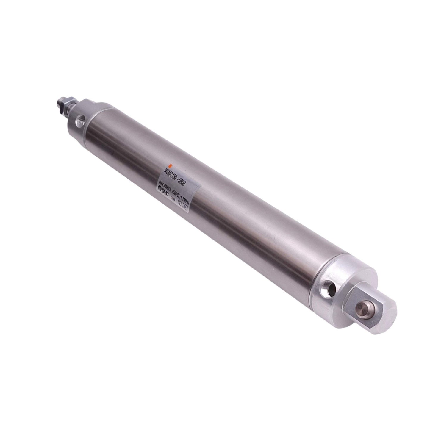 Used SMC NCMC150-0800 Pneumatic Cylinder, 1-1/2" Bore, 8" Stroke, 1/8 NPT, 250psi Max