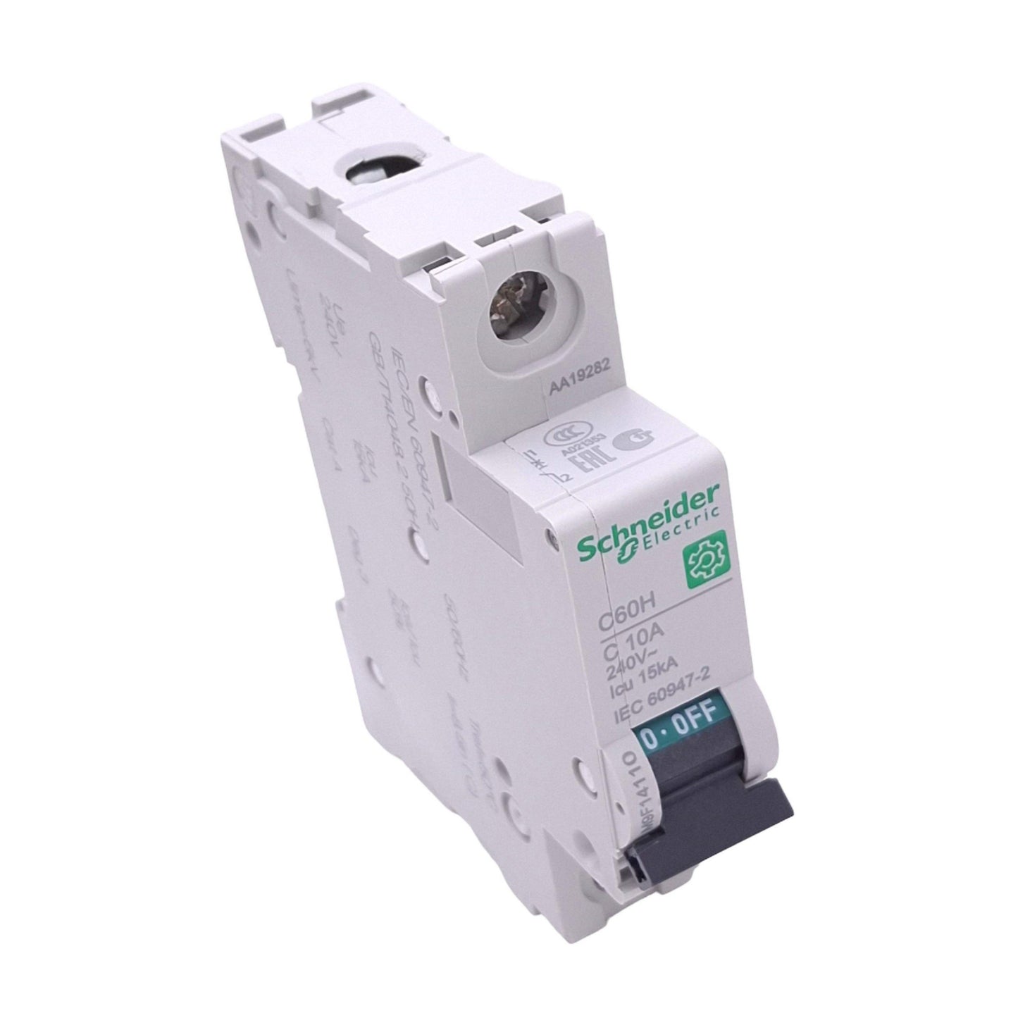 New – Open box Schneider Electric M9F14110 Circuit Breaker, 1-Pole 10A, 240VAC Max, DIN Rail