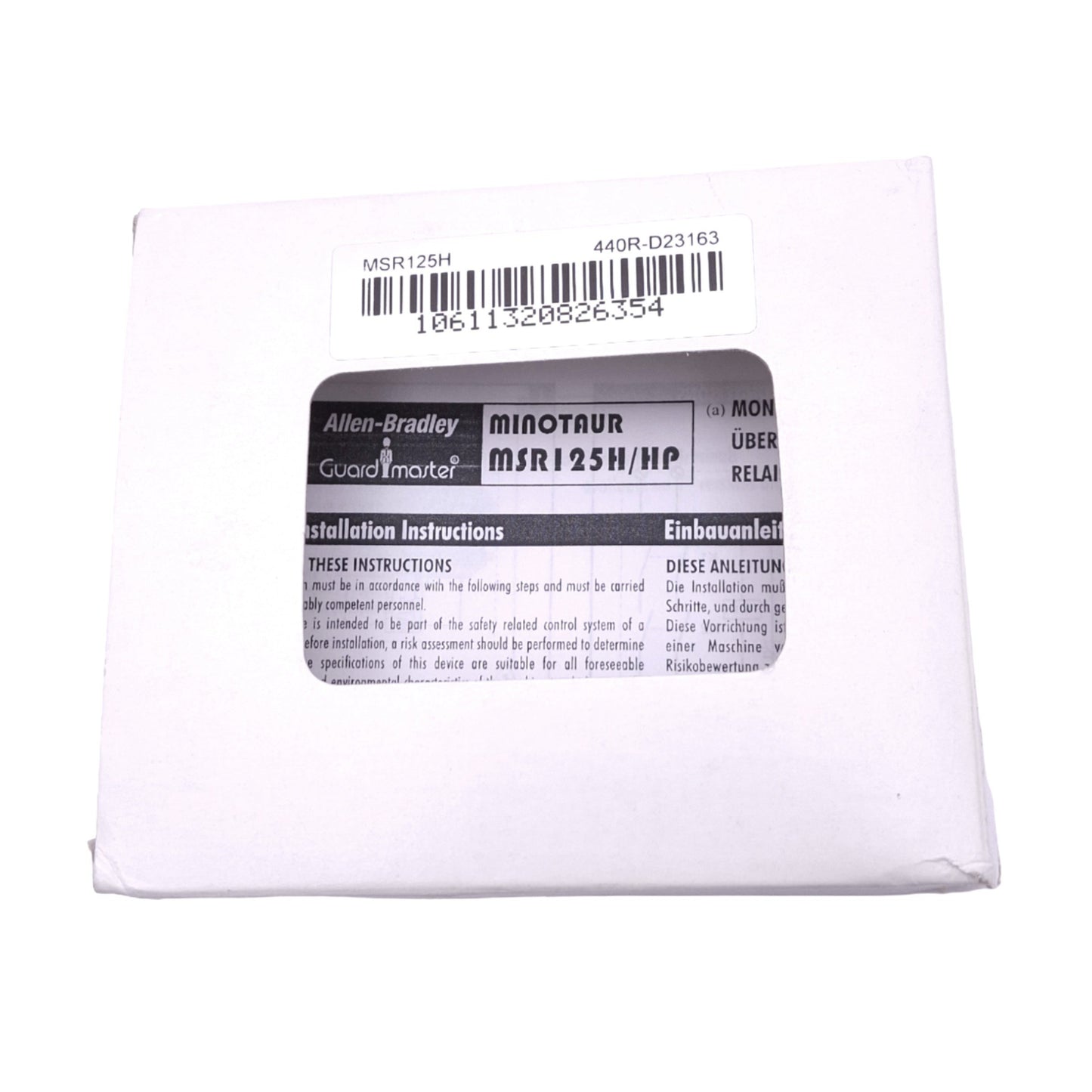 New Allen Bradley 440R-D23163 MSR125H Guardmaster Safety Relay, 2NO Out, 230VAC