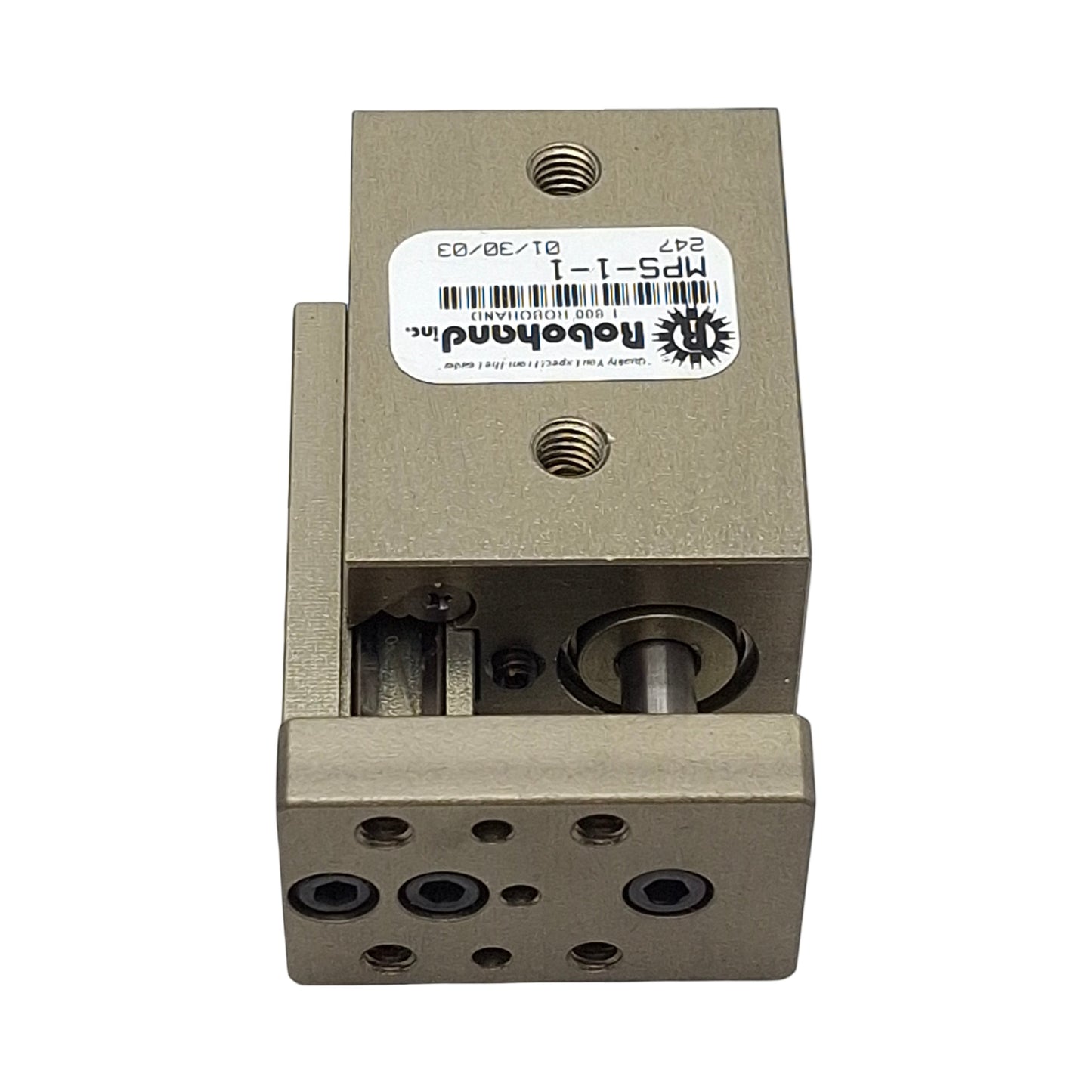 Used Robohand MPS-1-1 Precision Mini Power Slide, ø0.438in Bore, 0.5in Stroke, 15lbf