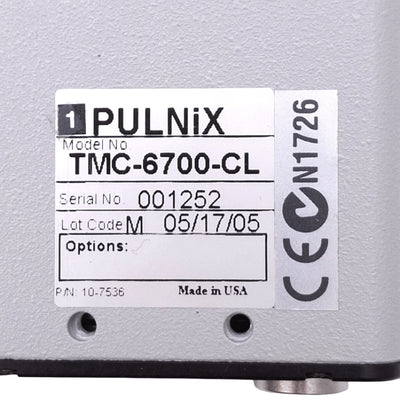 Used Pulnix TMC-6700-CL Progressive Scan Digital Camera, 1/2in CCD, 648x484, 12VDC