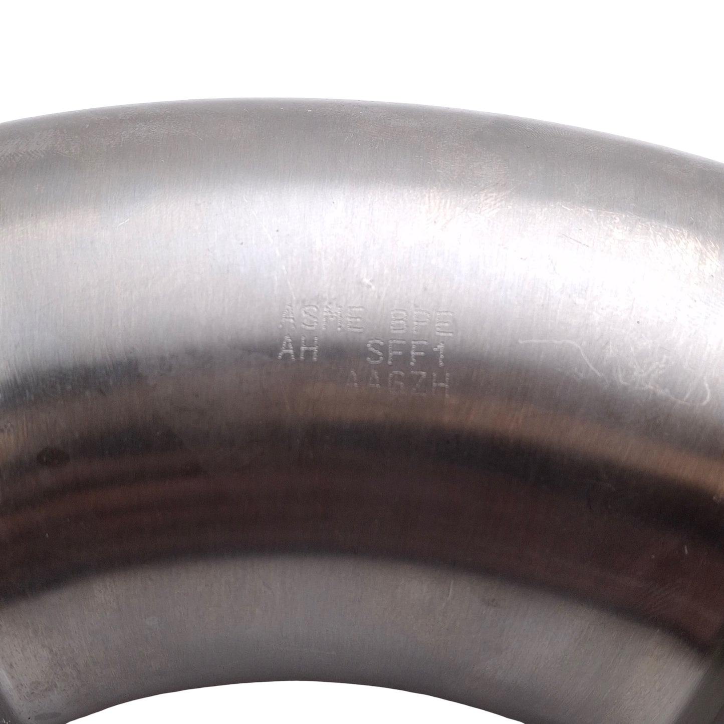 Used Sanitary Tri Clamp Elbow, 45 Degrees, 3in Tube, 3in Tri Clamp, SFF1 Finish
