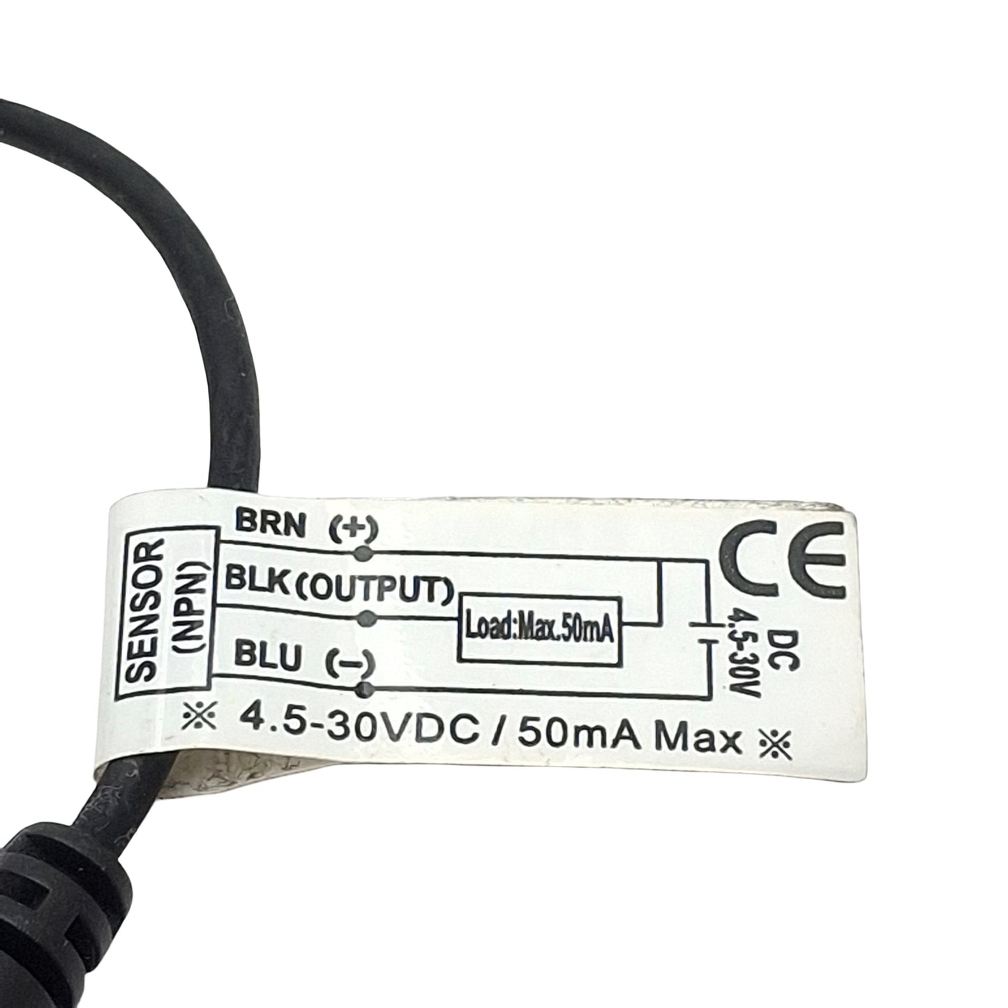 Used Robohand OHSN-006 Proximity Hall Effect Sensor, NPN, 4.5-30VDC, 50mA, 3-Pin M8