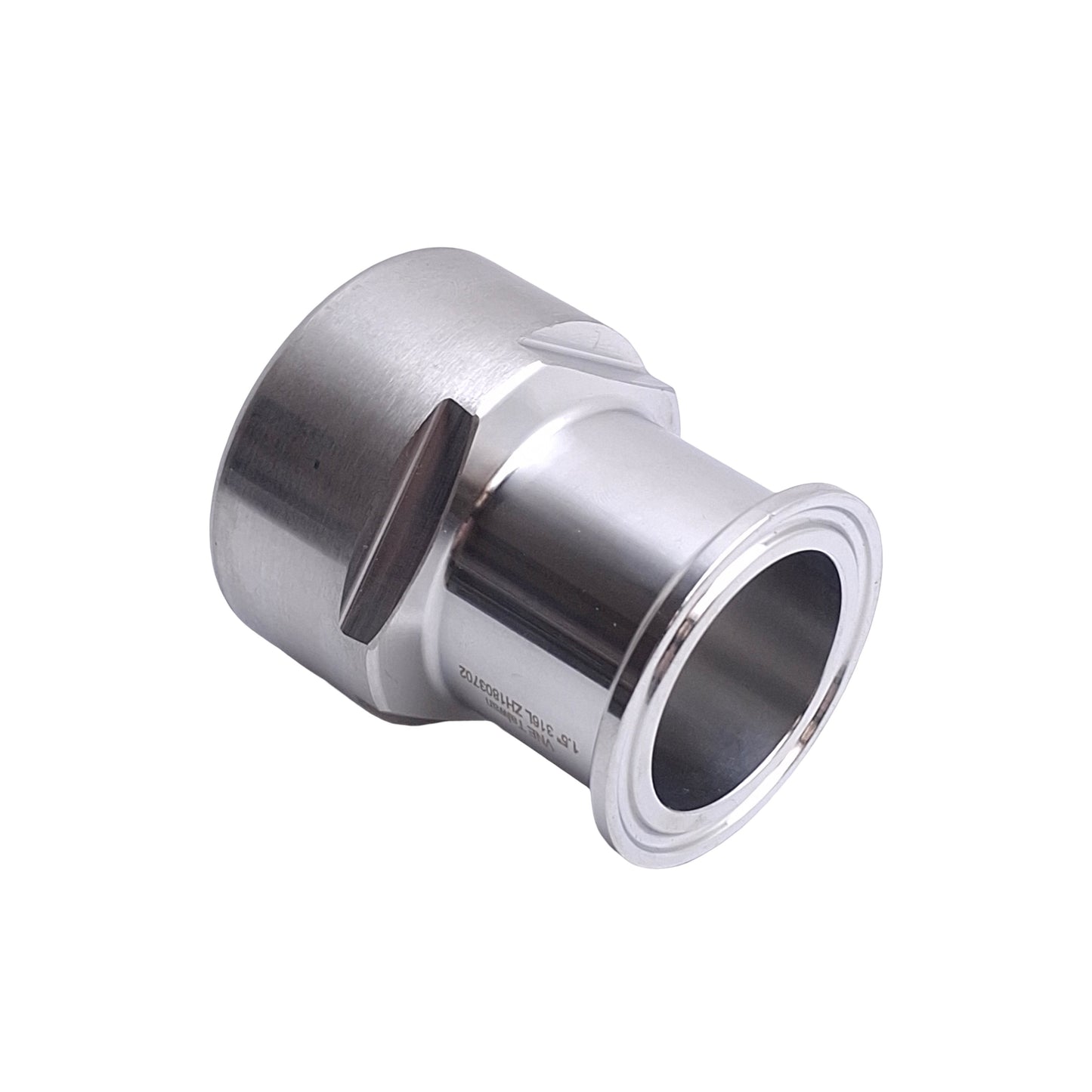 Used VNE EG22-6L1.5 Sanitary Clamp Adapter 1.5in Tri-Clamp to 1.5in NPT Female