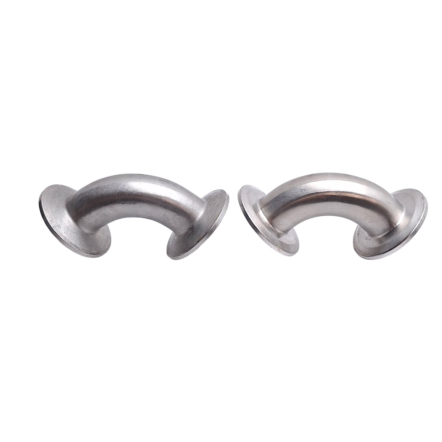 Used Lot of 2 Sanitary Elbow Tri-Clamp Fittings, 1in Tri-Clamp, 90 Degree