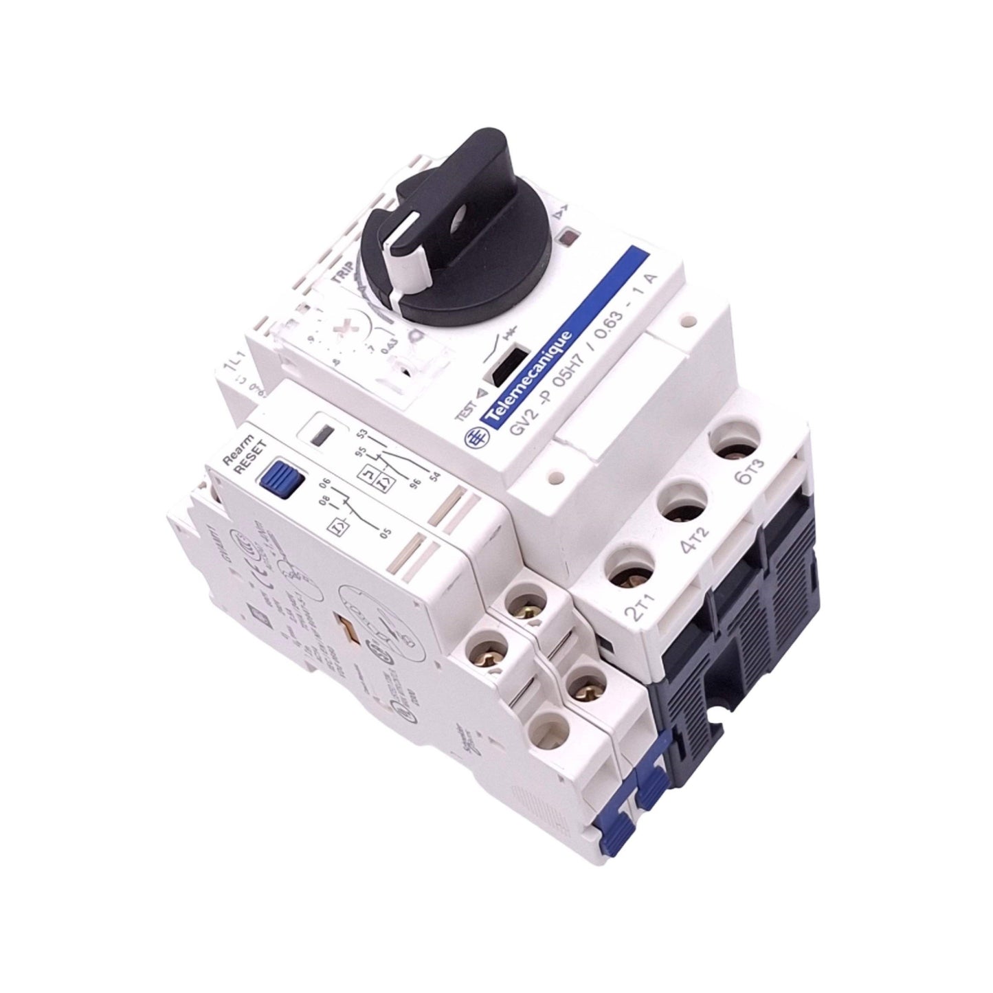 New – Open box Telemecanique GV2-P05H7 Motor Circuit Breaker, 3-Pole + 3, 0.63-1A, 0.25kW Max