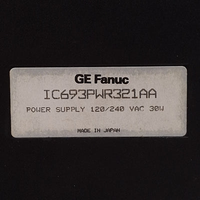 Used GE Fanuc IC693PWR321AA 90-30 Power Supply, 120/240VAC IN, 24VDC OUT *Connector*