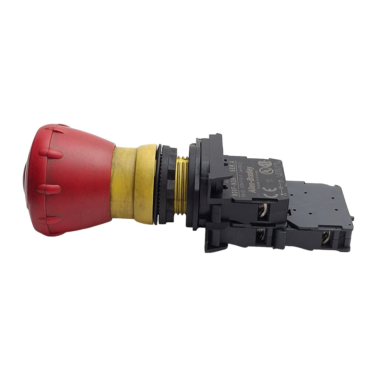 Used Allen Bradley 800FP-LMT44 Emergency Stop Push-Twist Button ø22mm, 1NO+1NC, 24VDC