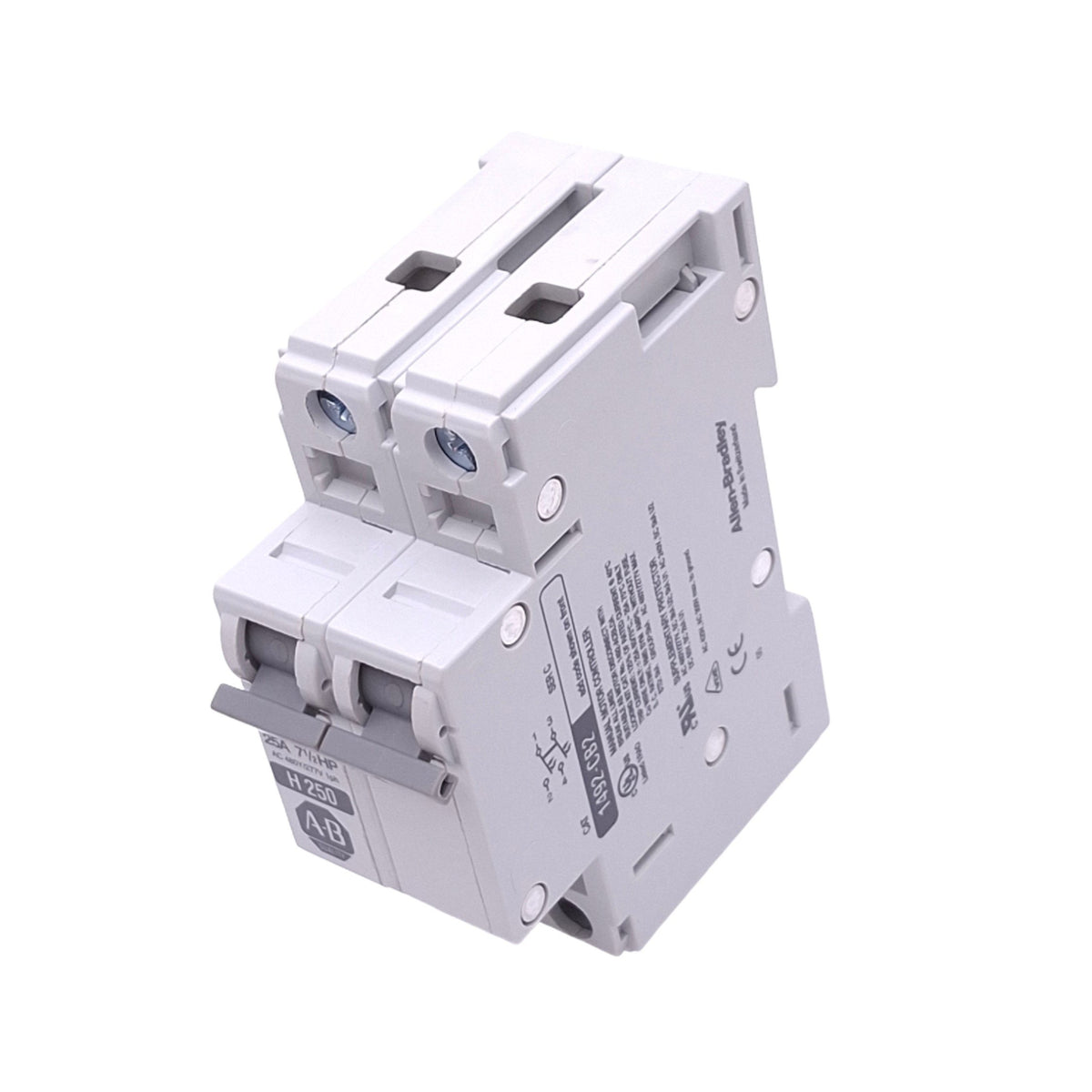 Used Allen Bradley 1492-CB2H250 Circuit Breaker, 2-Pole, 25A 7.5hp, 480Y/277VAC Max