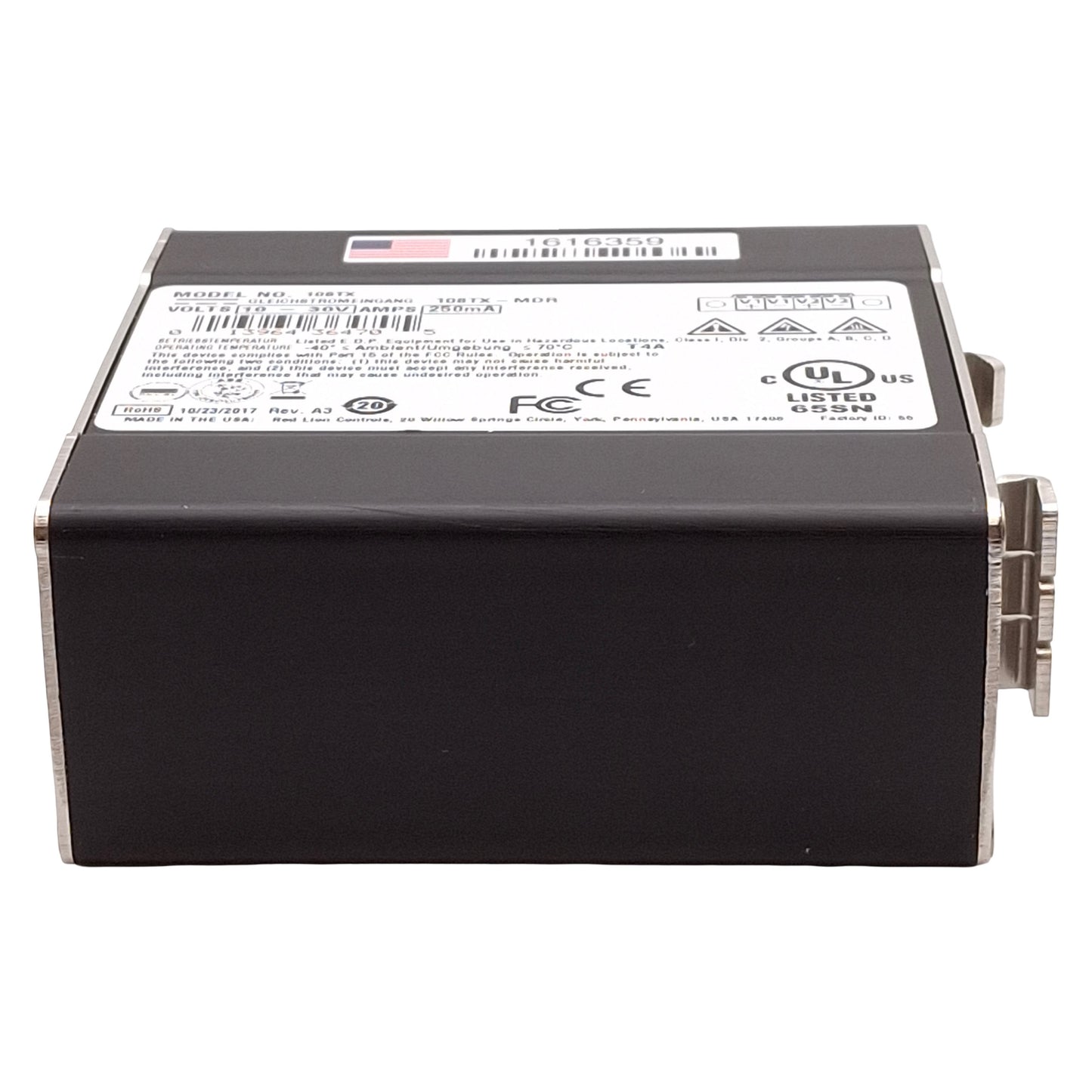 Used N-Tron 108TX-MDR Unmanaged Industrial Ethernet Switch, 8-Port, RJ45, 10-30VDC