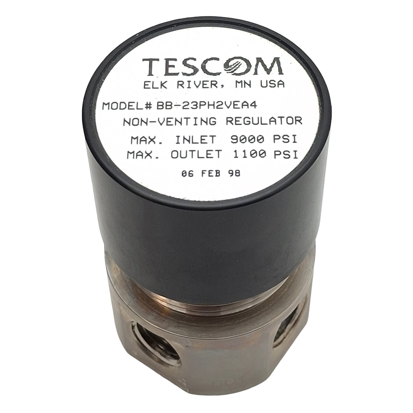 Used Tescom BB-23PH2VEA4 Non-Venting Regulator, 1/4in NPT, 9000psi In, 1100psi Set