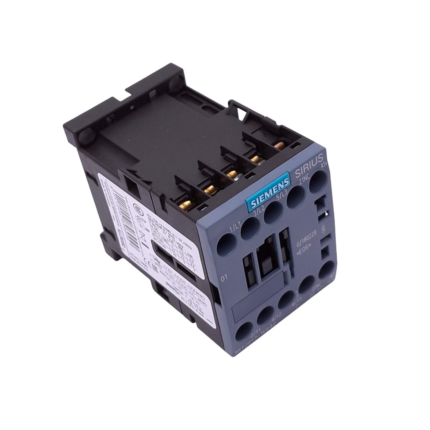 Used Siemens 3RT2017-1KB42 Contactor, 3-Pole NO, 1NC Aux, 12A Max, 24VDC Coil