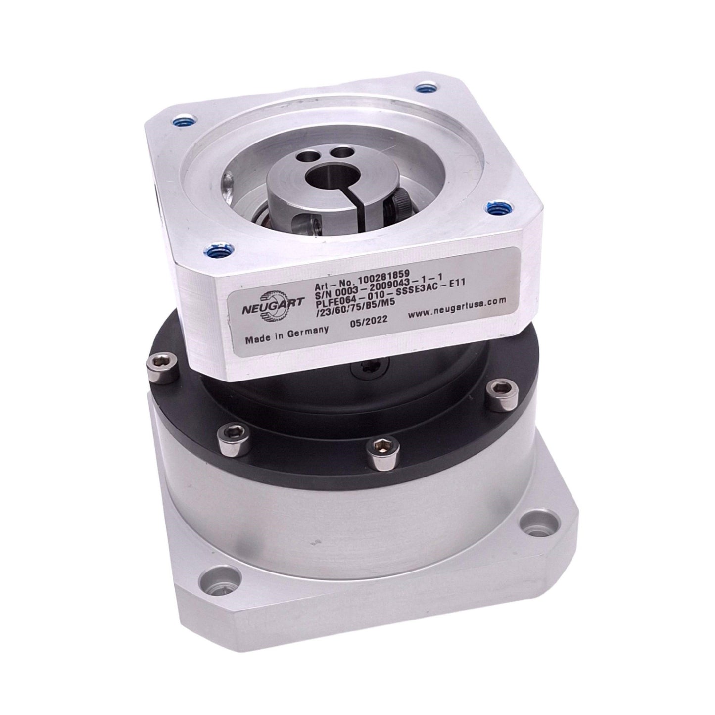 Used Neugart PLFE064-010-SSSE3AC-E11/23/60/75/B5/M5 Planetary Gearbox, 10:1, 24Nm Max