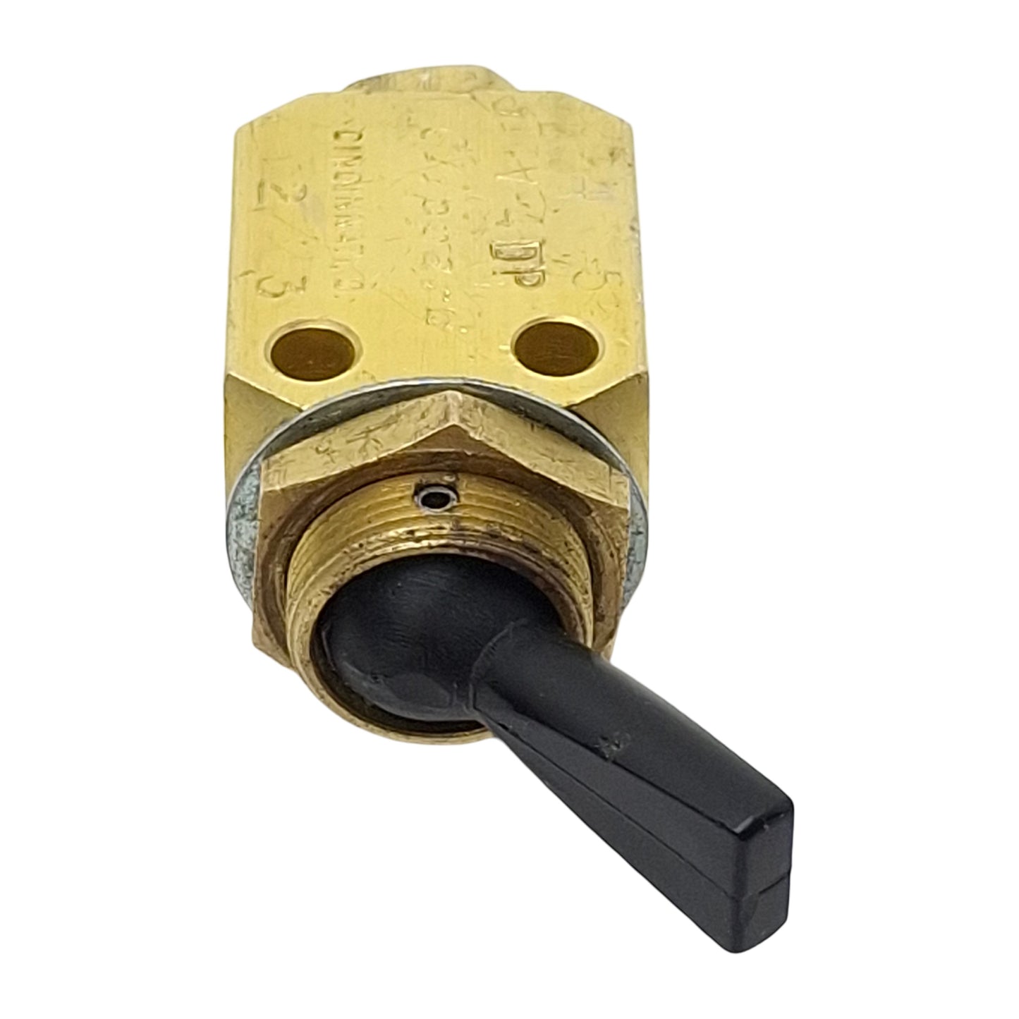 Used Clippard TV-4DP Brass Toggle Valve, 4/3-Way, 1/8in NPT, 150psi Max, 125l/min