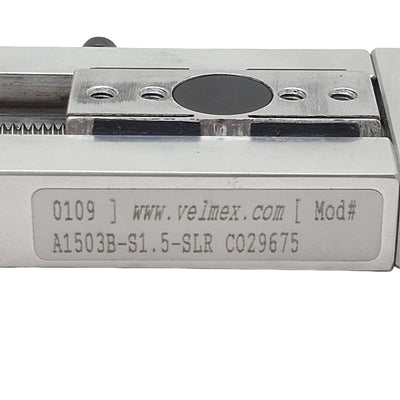 Used Velmex A1503B-S1.5-SLR Unislide Manual Linear Actuator, 1.5in Stroke, 15lbs Cap.
