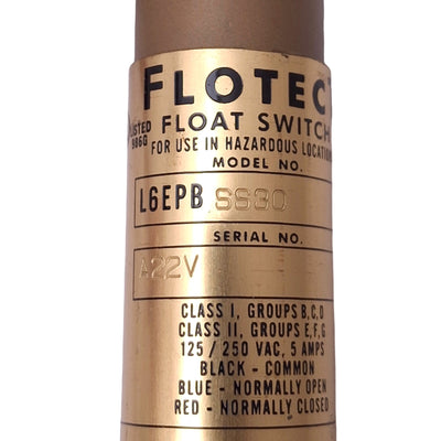 New Dwyer L6EPBSS30 FLOTECT Liquid Level Switch, SPDT 125/250VAC 5A, 1000psi Max