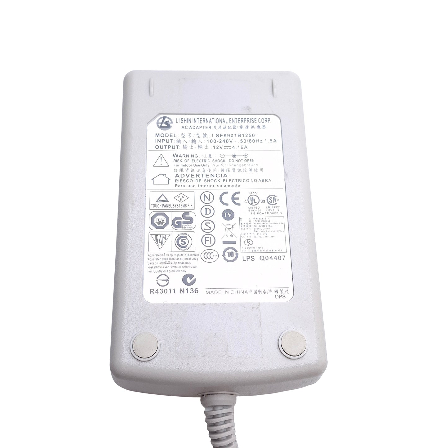 Used Li Shin LSE9901B1250 Switching Power Supply, 100-240VAC, 12VDC 4.16A Output