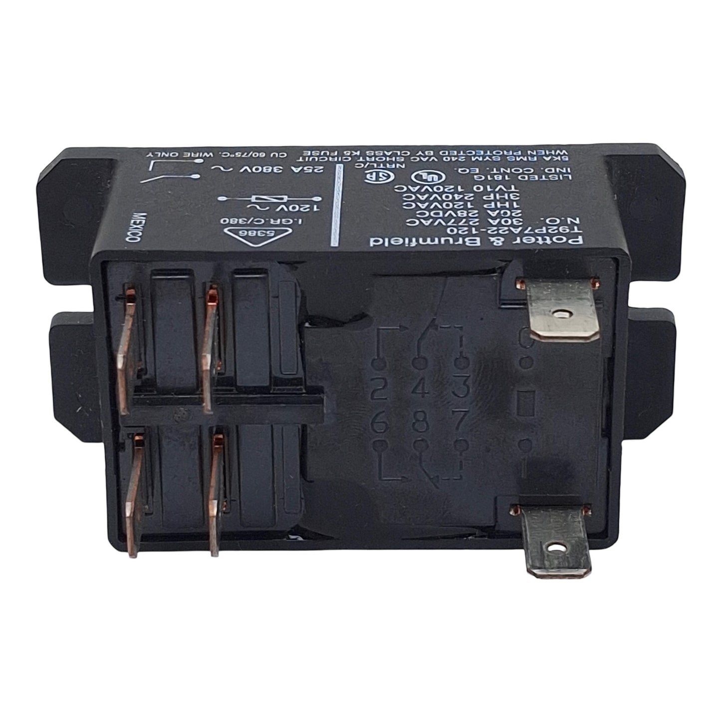 New Potter & Brumfield T92P7A22-120 Power Relay, DPST-NO, 30A 277VAC, 120VAC Coil