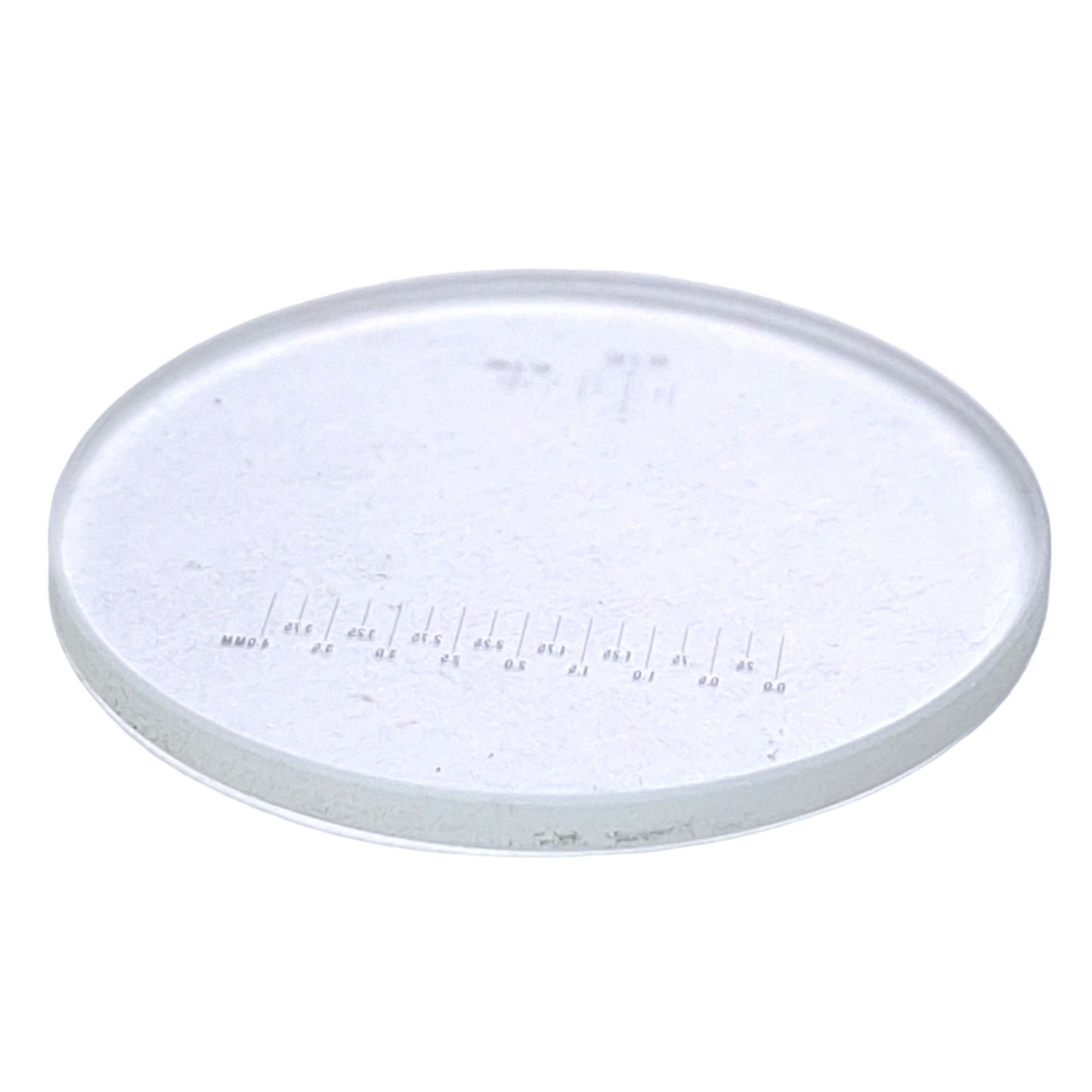 Used Microscope Eyepiece Scale / Reticule, 0-4mm, 0.03"/0.02", 0.01"/ 0.005", ø24mm